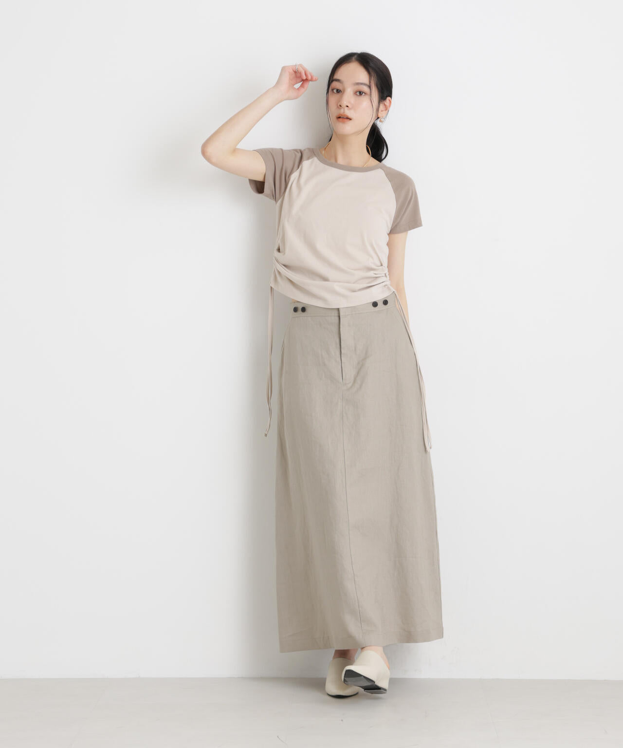BOOKCLUB/別注 Raglan shirring shirts 6716124029