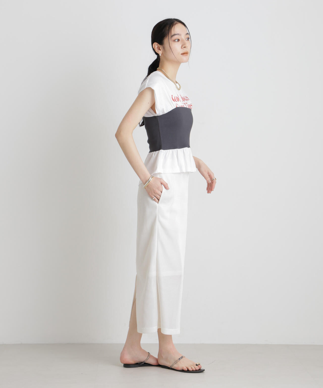 BOOKCLUB/別注 Bustier T shirts 6716124030