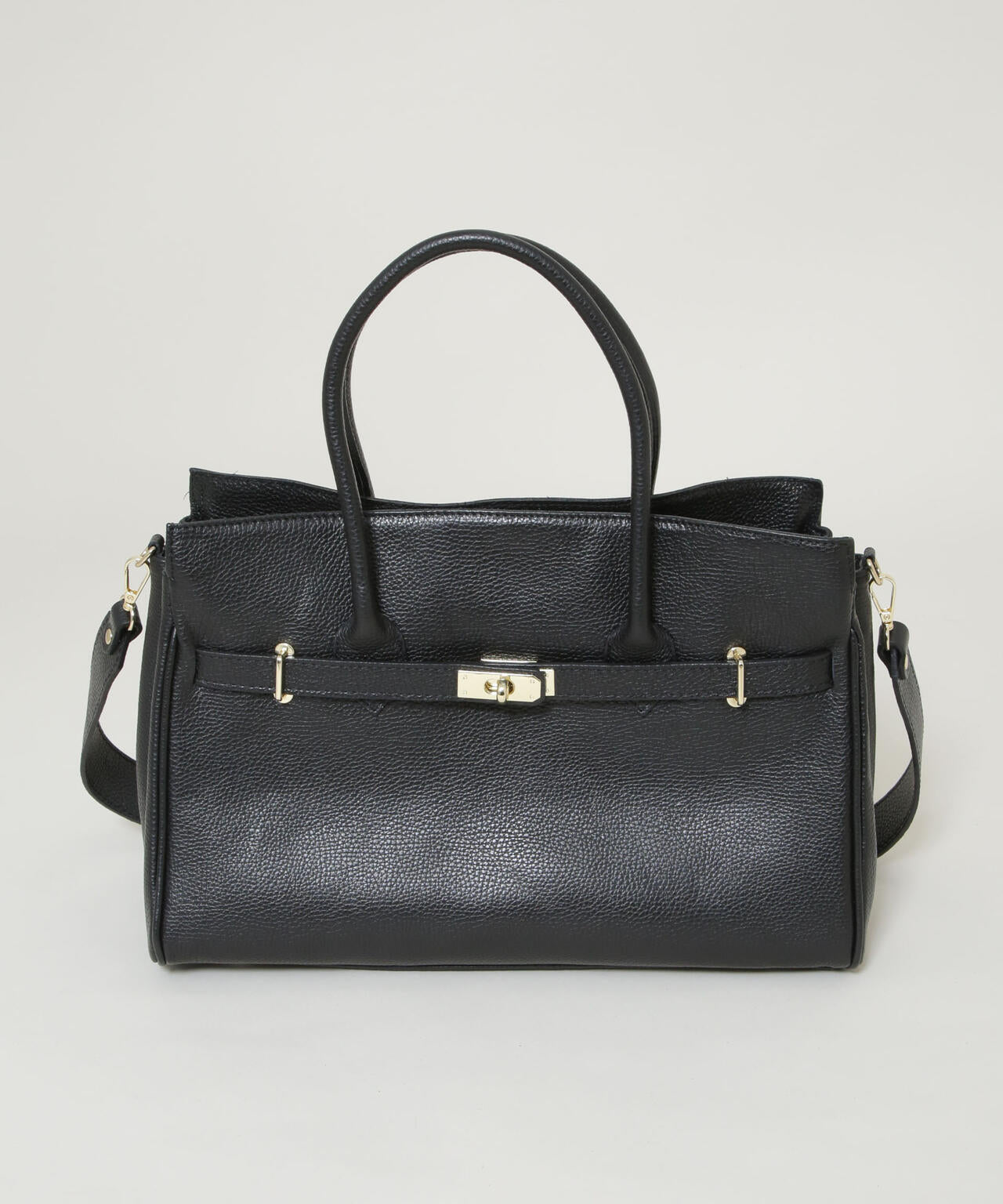 AULENTTI/レザーターンロックモチーフビッグトート 6716132027