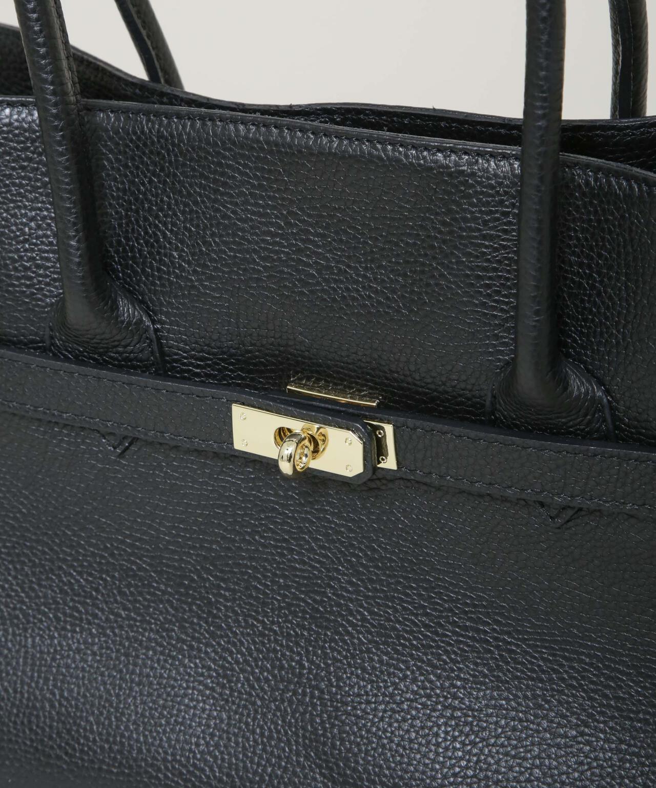 AULENTTI/レザーターンロックモチーフビッグトート 6716132027