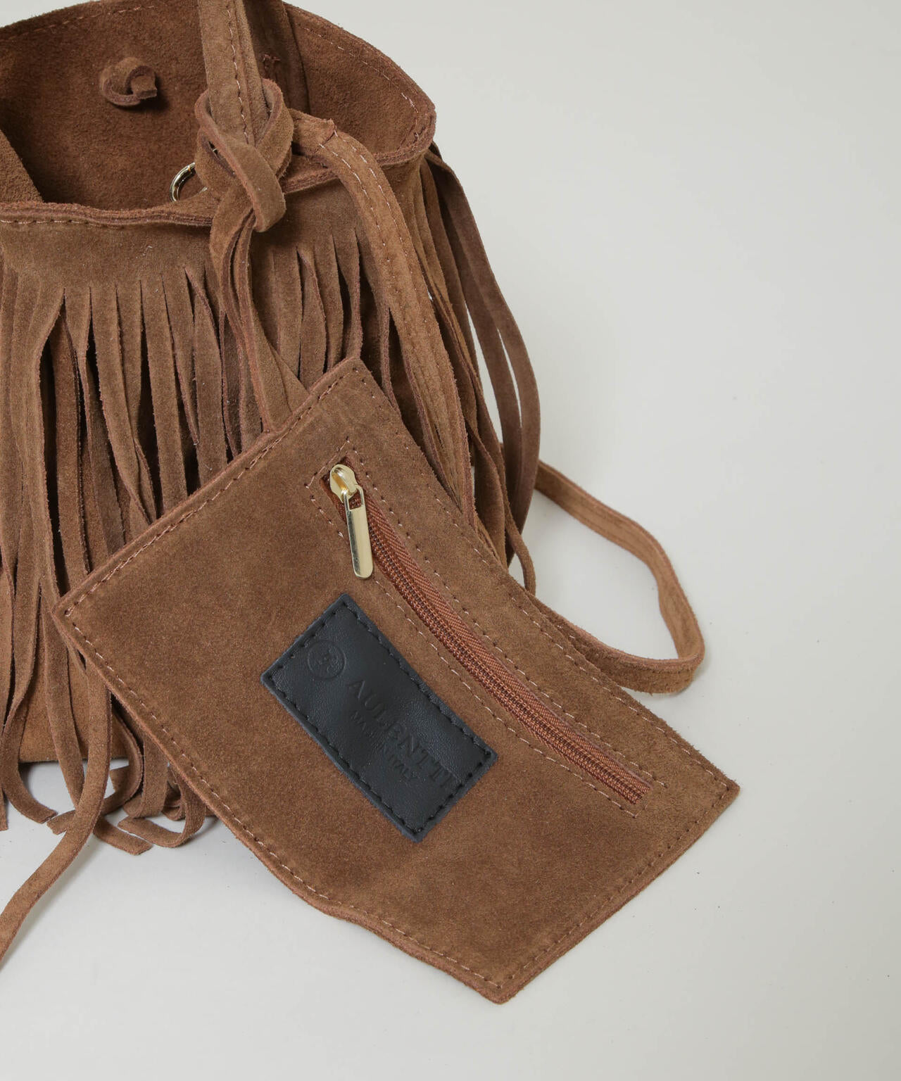 AULENTTI/スエードフリンジショルダーバッグ 6716132028