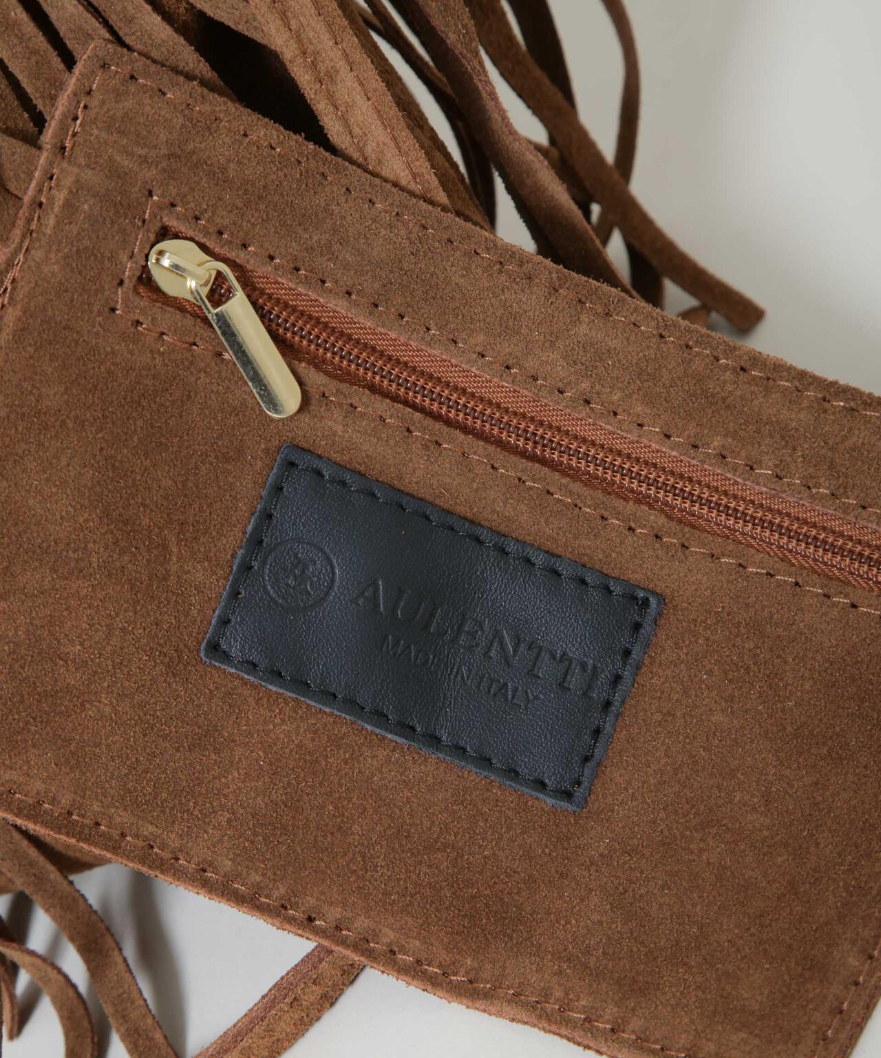 AULENTTI/スエードフリンジショルダーバッグ 6716132028