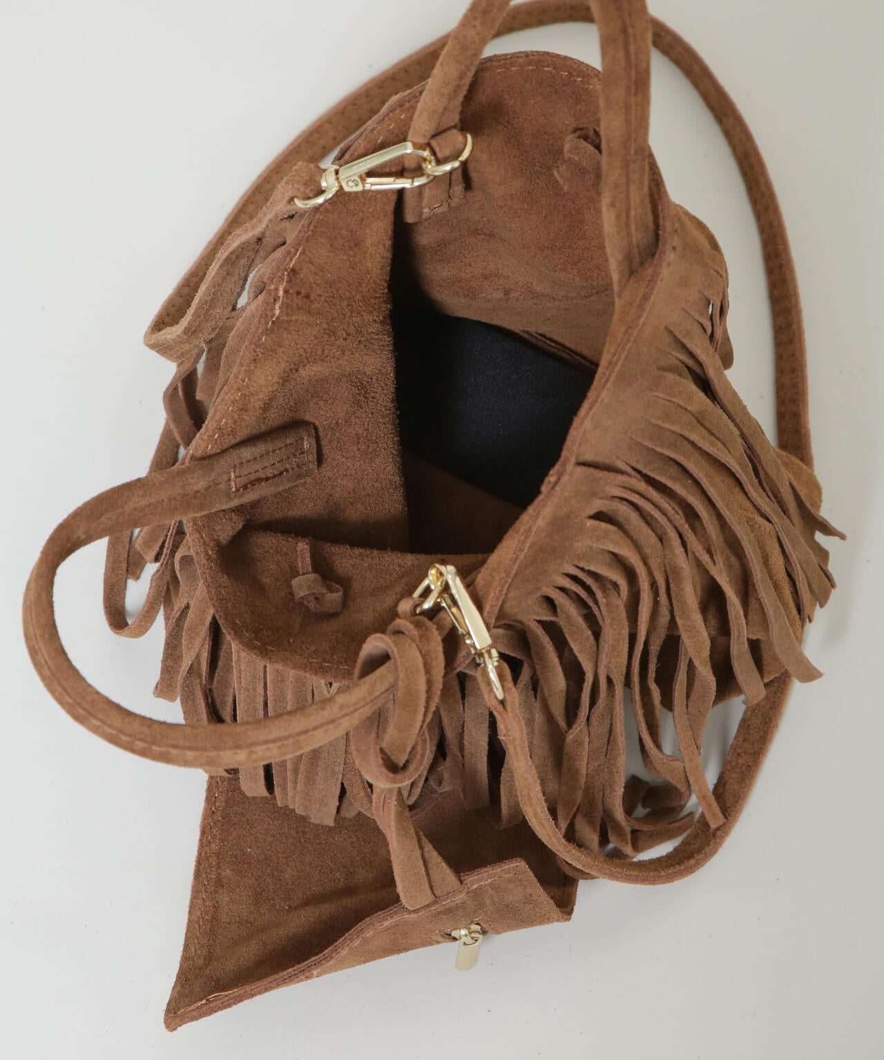 AULENTTI/スエードフリンジショルダーバッグ 6716132028