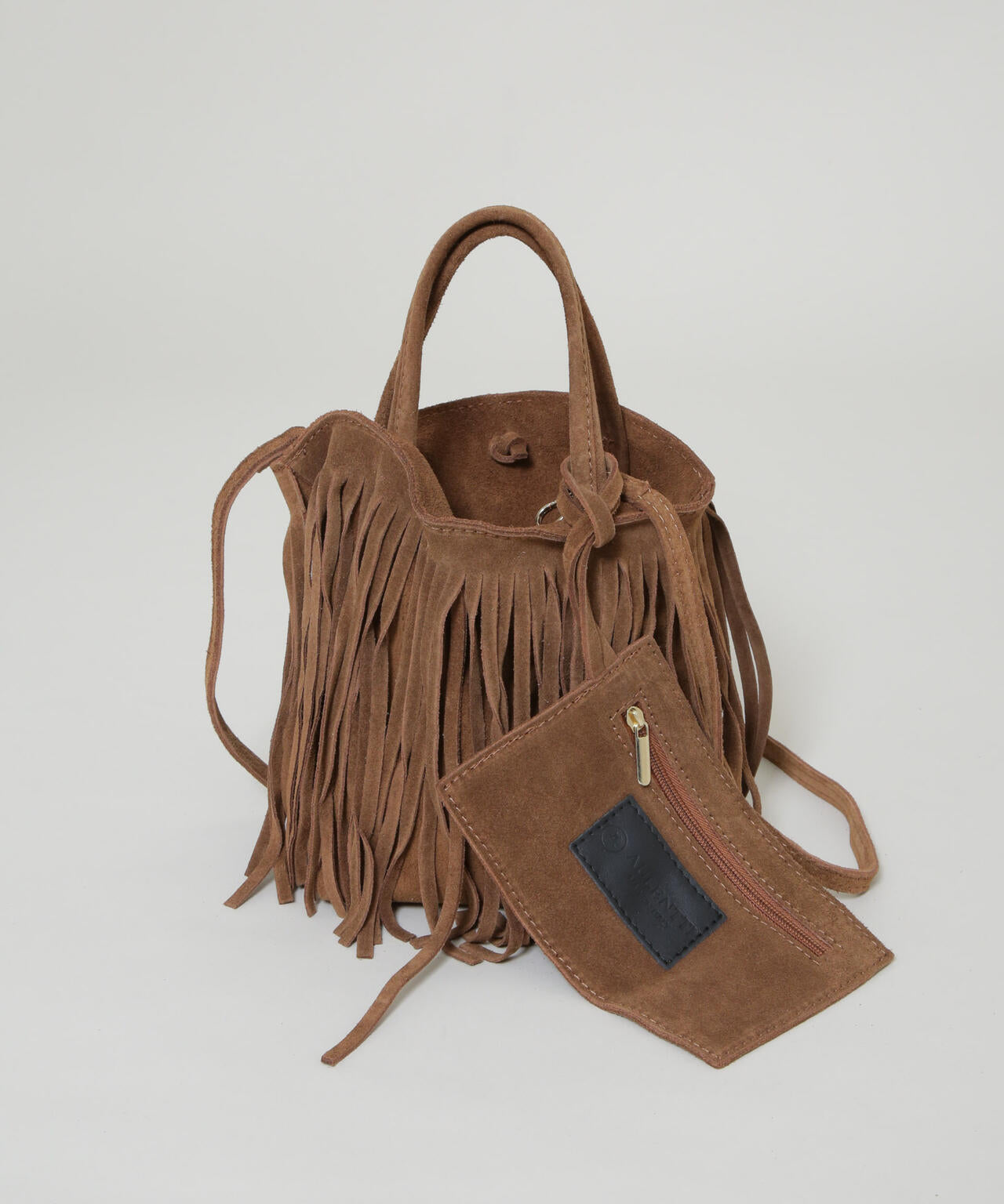 AULENTTI/スエードフリンジショルダーバッグ 6716132028