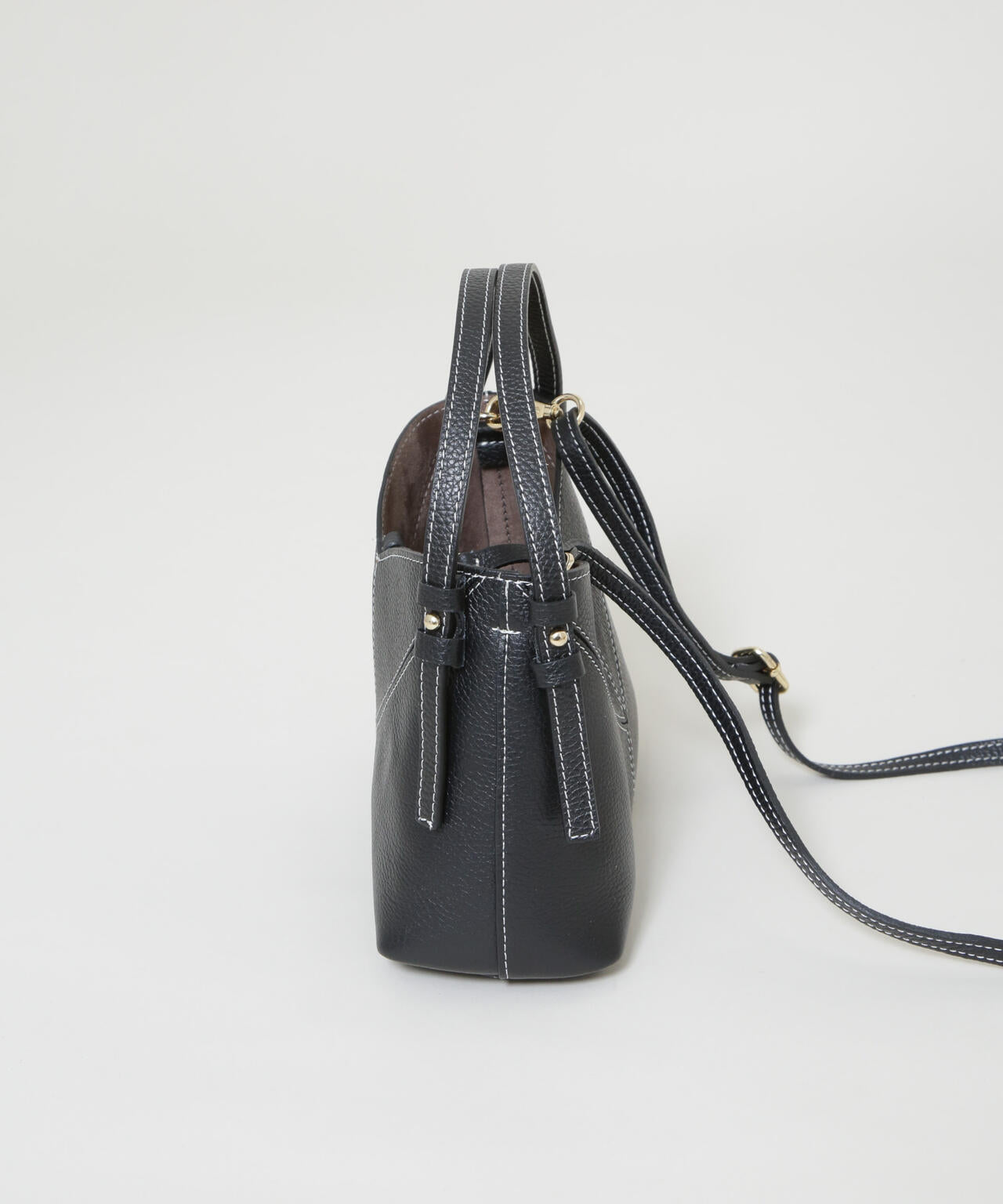 AULENTTI/レザーステッチショルダーバッグ 6716132072