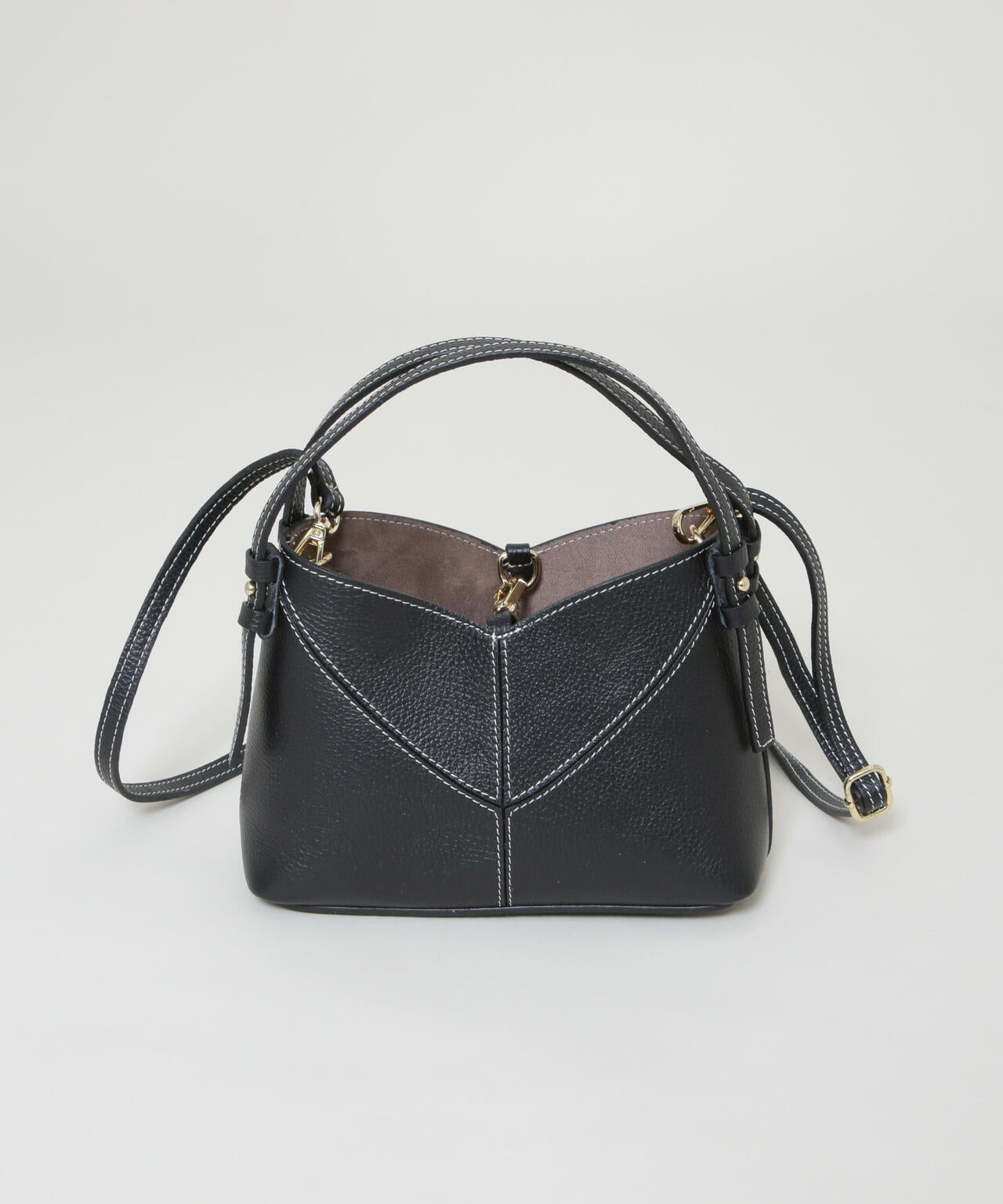 AULENTTI/レザーステッチショルダーバッグ 6716132072