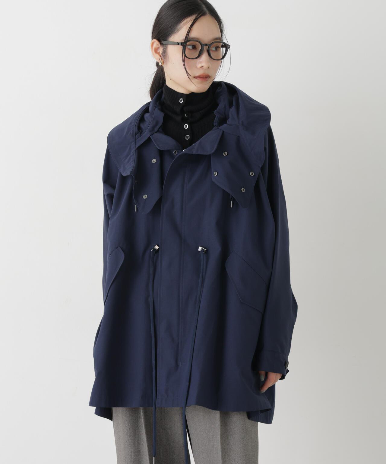 17056✨美品✨ヴァシュモン 撥水加工 ドローストリング モッズコート VACHEMENT/シェルタフタモッズコート