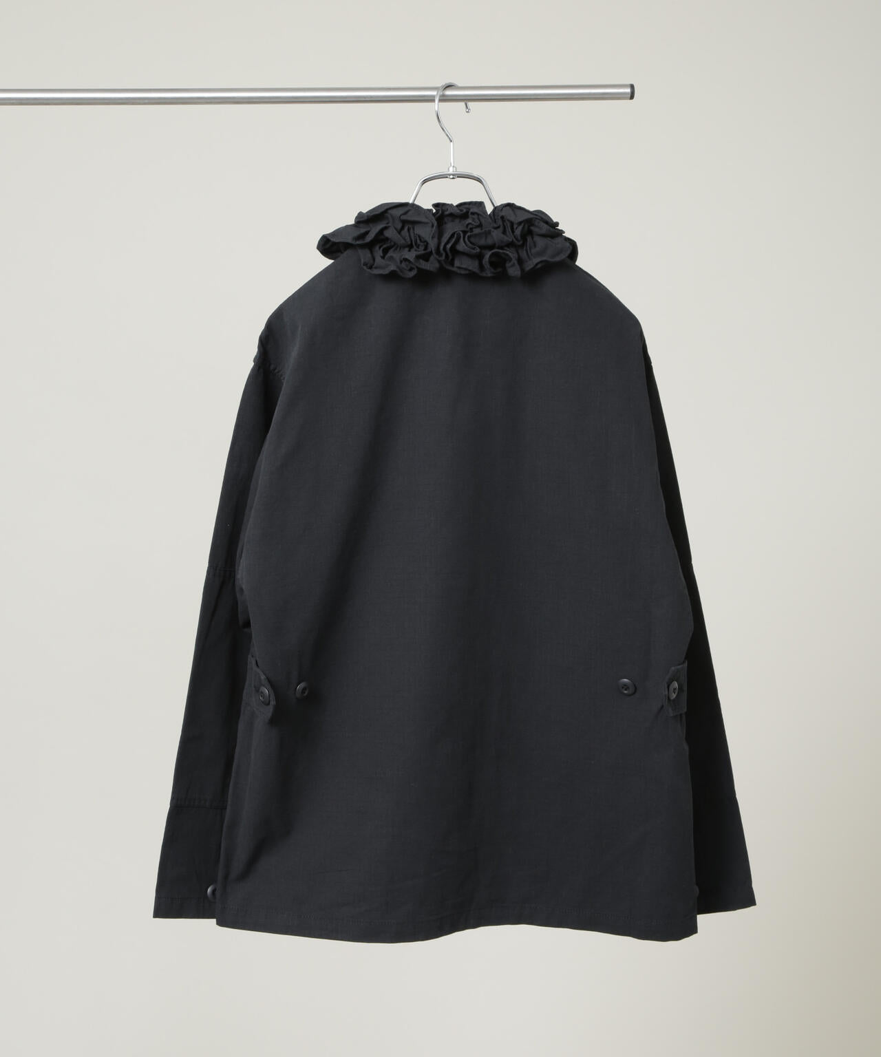 crinkle crinkle crinkle/frill collar military jacket