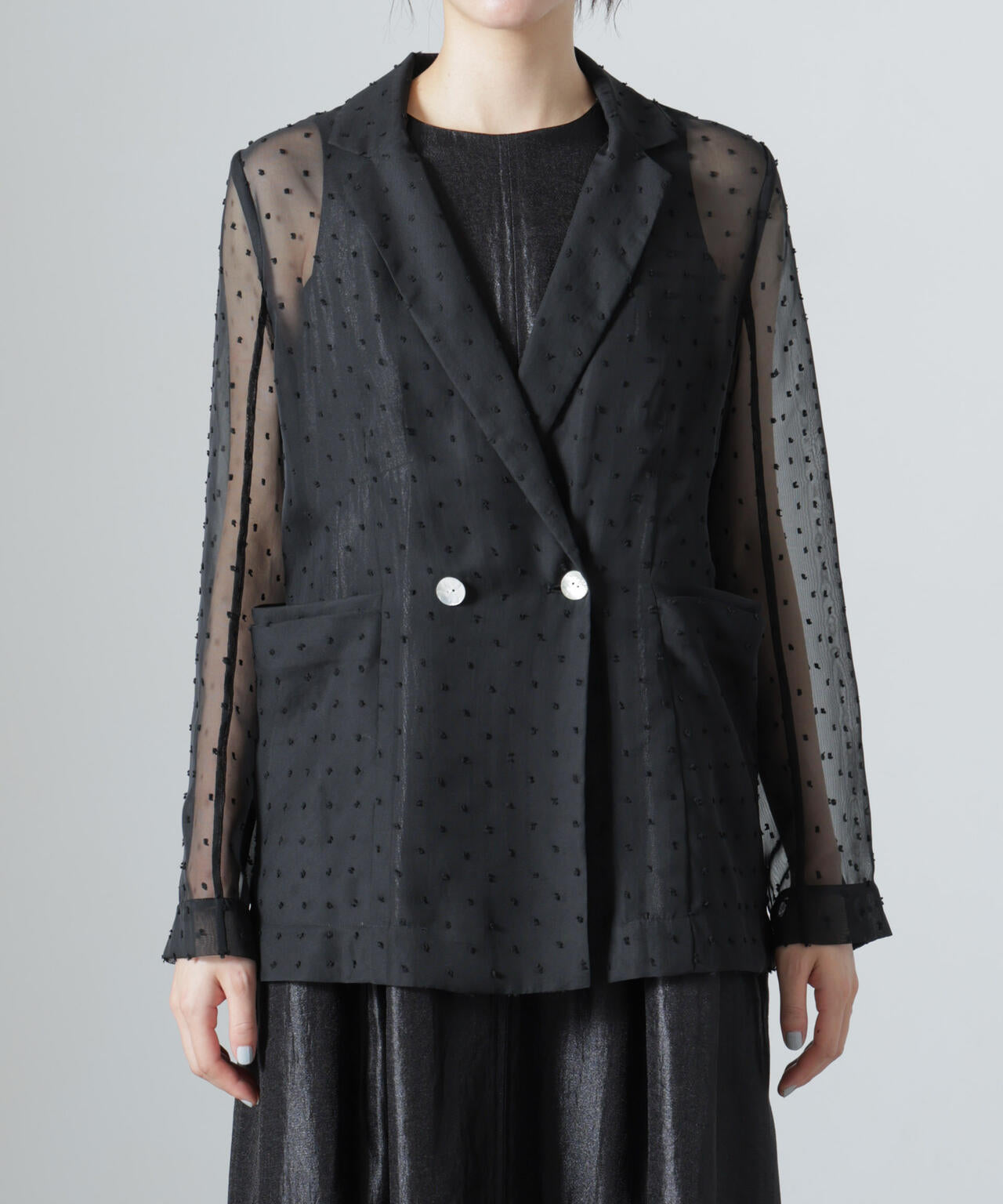 troisiemechaco/SHEER CUT JACQUARD ジャケット 6716216007