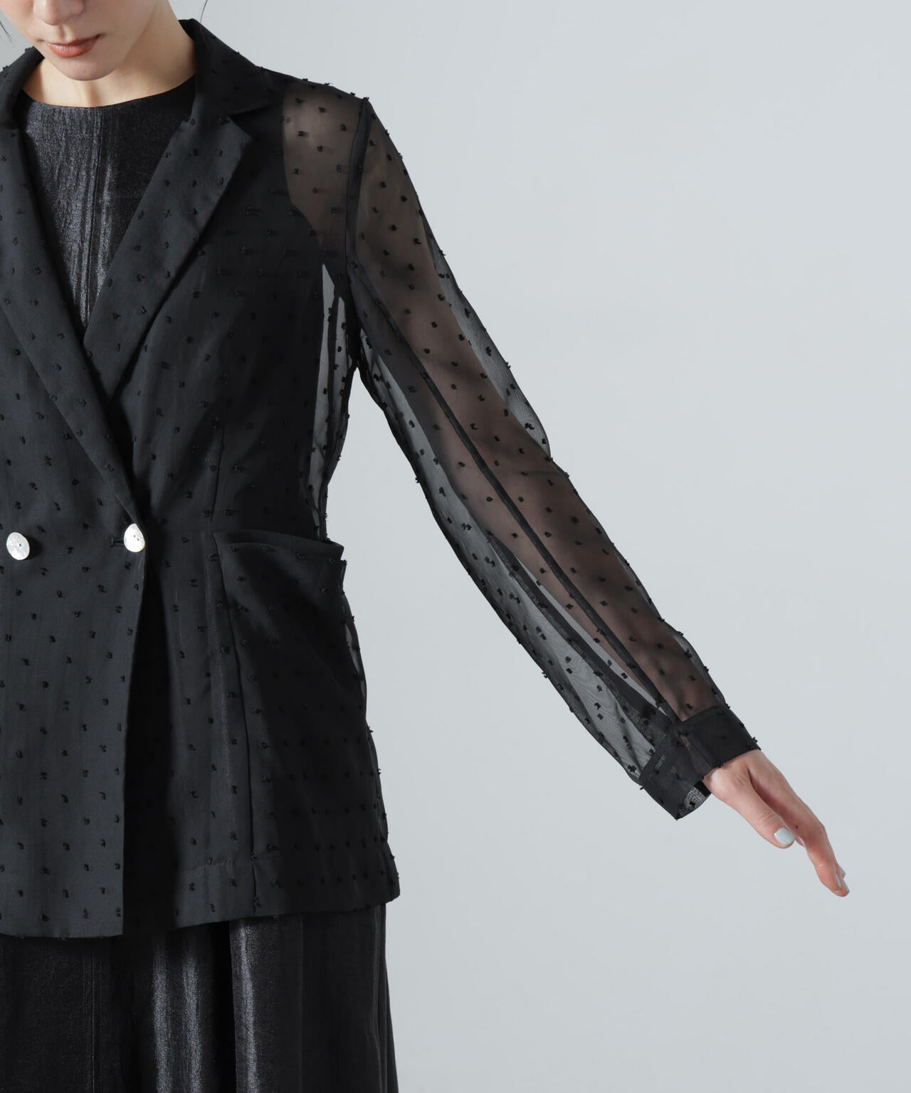 troisiemechaco/SHEER CUT JACQUARD ジャケット 6716216007