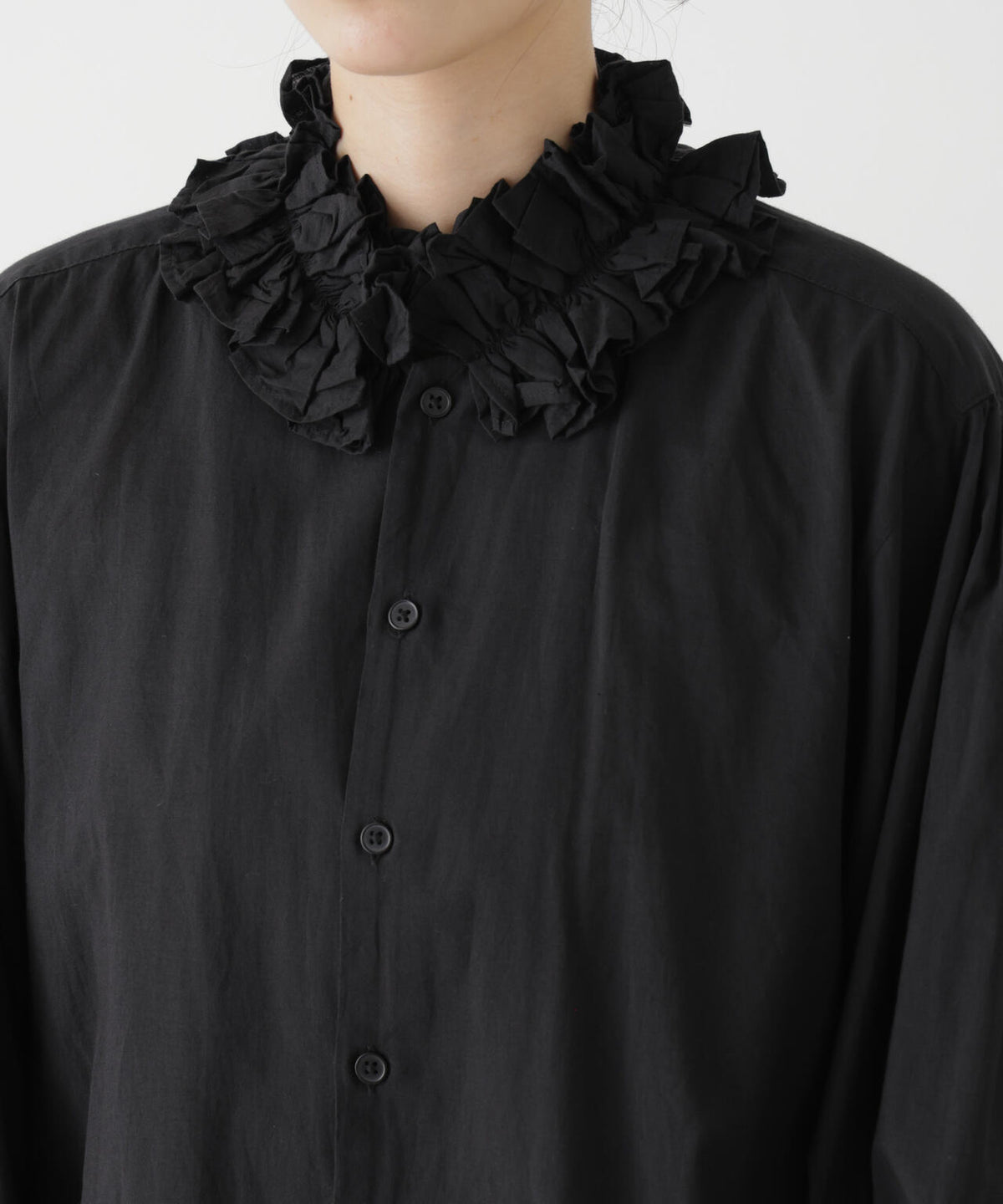 crinkle crinkle crinkle/cotton frill collar shirts 6716220003