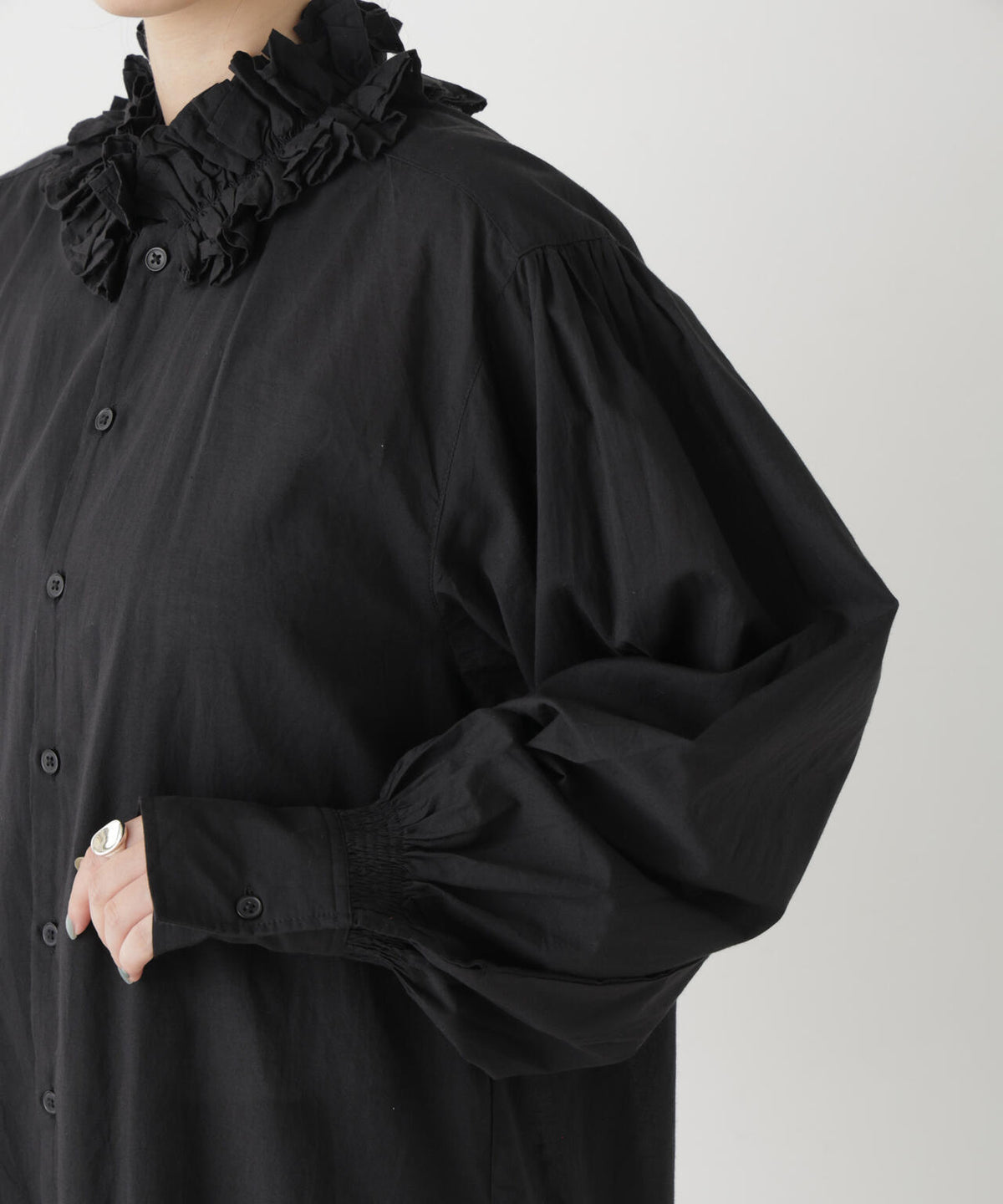 crinkle crinkle crinkle/cotton frill collar shirts 6716220003