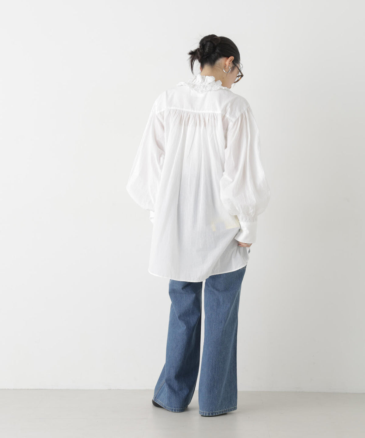 crinkle crinkle crinkle/cotton frill collar shirts 6716220003