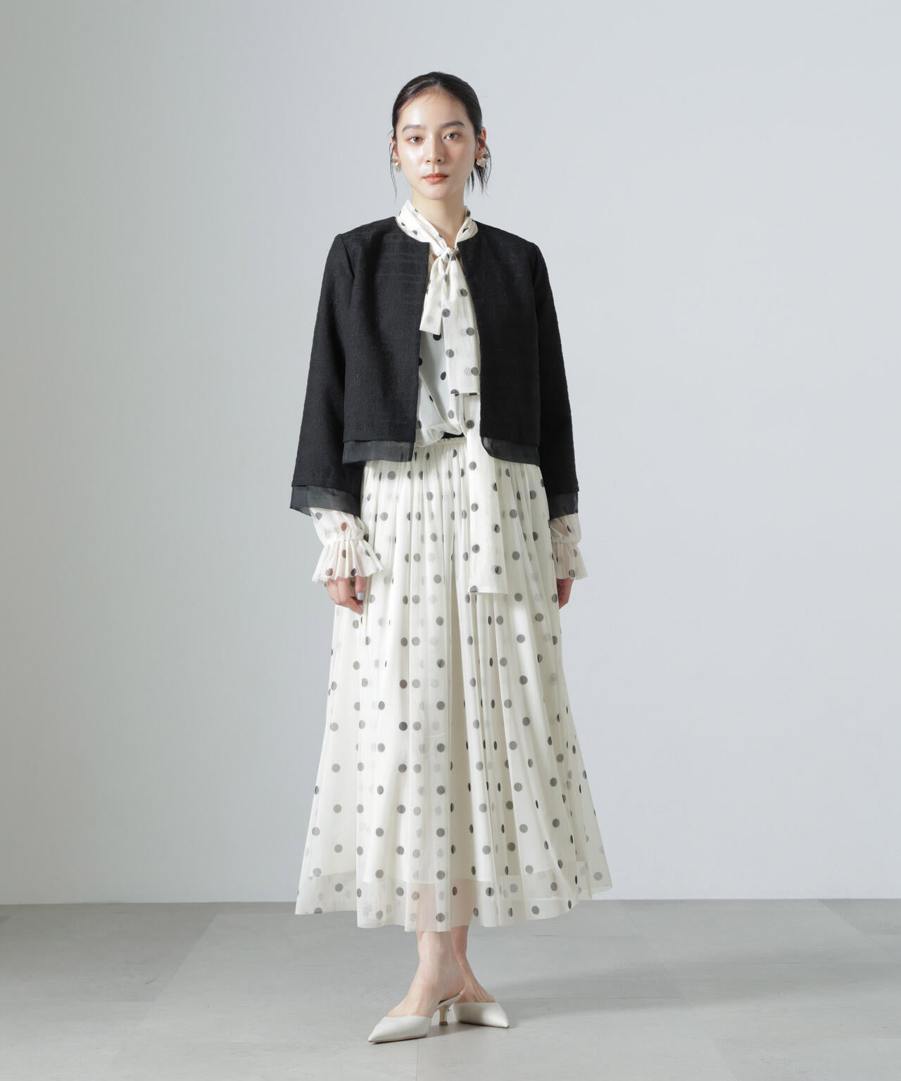 troisiemechaco/DOT×TULLE ブラウス(セットアップ可) 6716220011