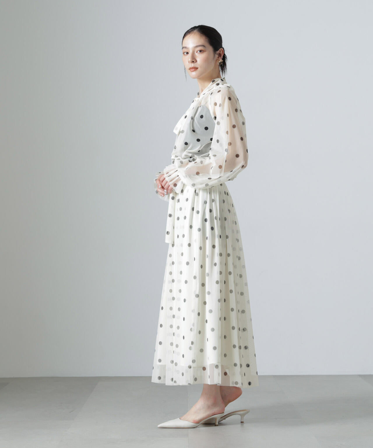 troisiemechaco/DOT×TULLE ブラウス(セットアップ可) 6716220011