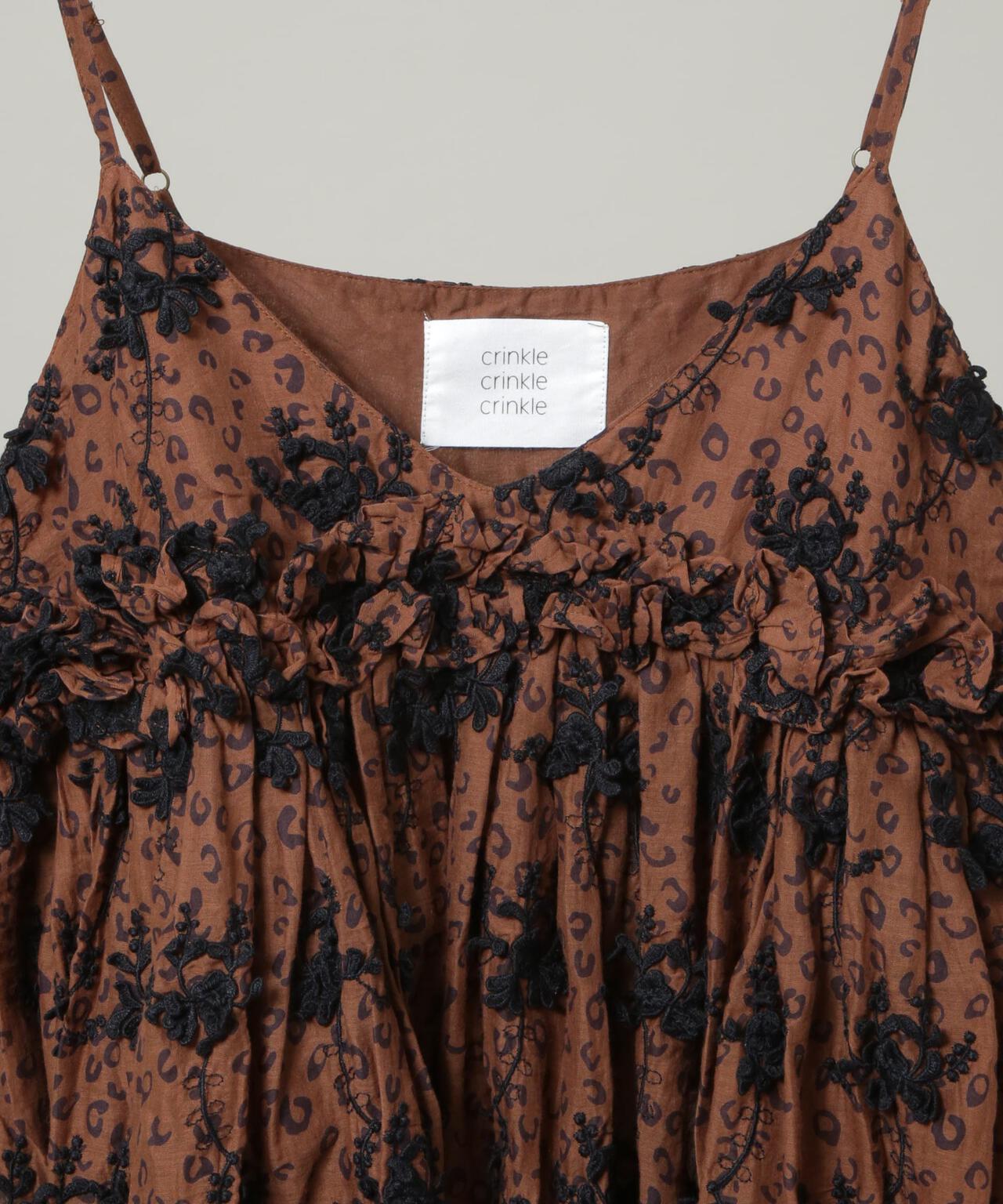 crinkle crinkle crinkle/3D embroidery leopard cami(セットアップ可) 6716221001