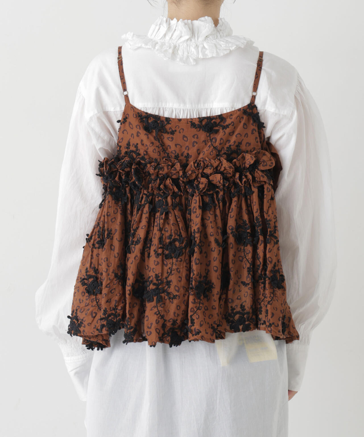 crinkle crinkle crinkle/3D embroidery leopard cami(セットアップ可)