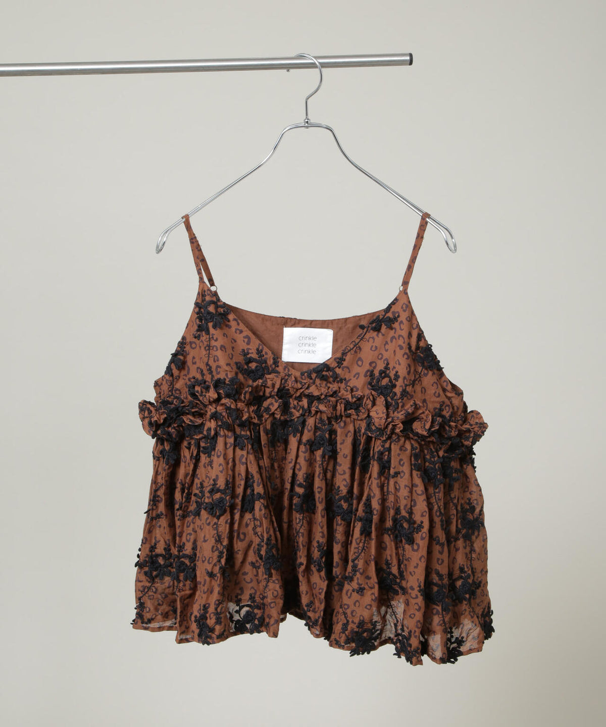 crinkle crinkle crinkle/3D embroidery leopard cami(セットアップ可) 6716221001