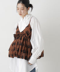 crinkle crinkle crinkle/3D embroidery leopard cami(セットアップ可)