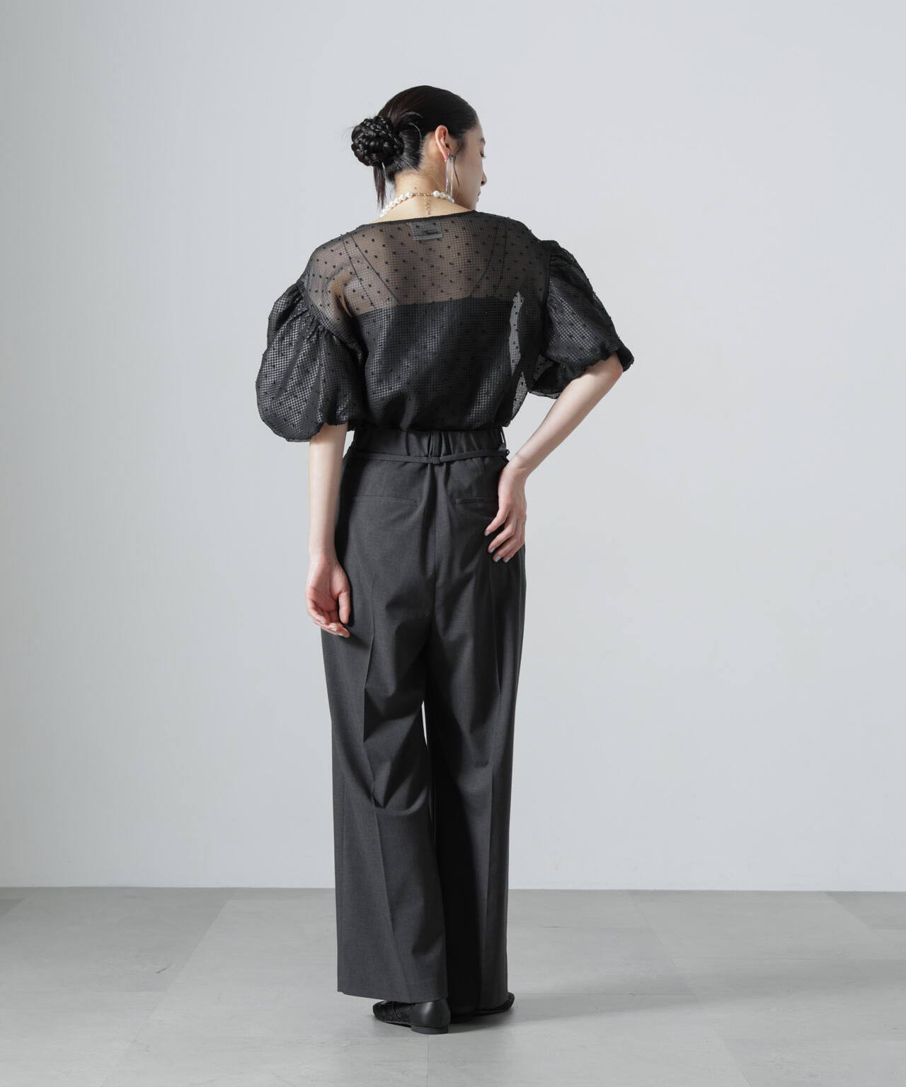 troisiemechaco/SEER PUFFY JAQUARD ブラウス 6716221002