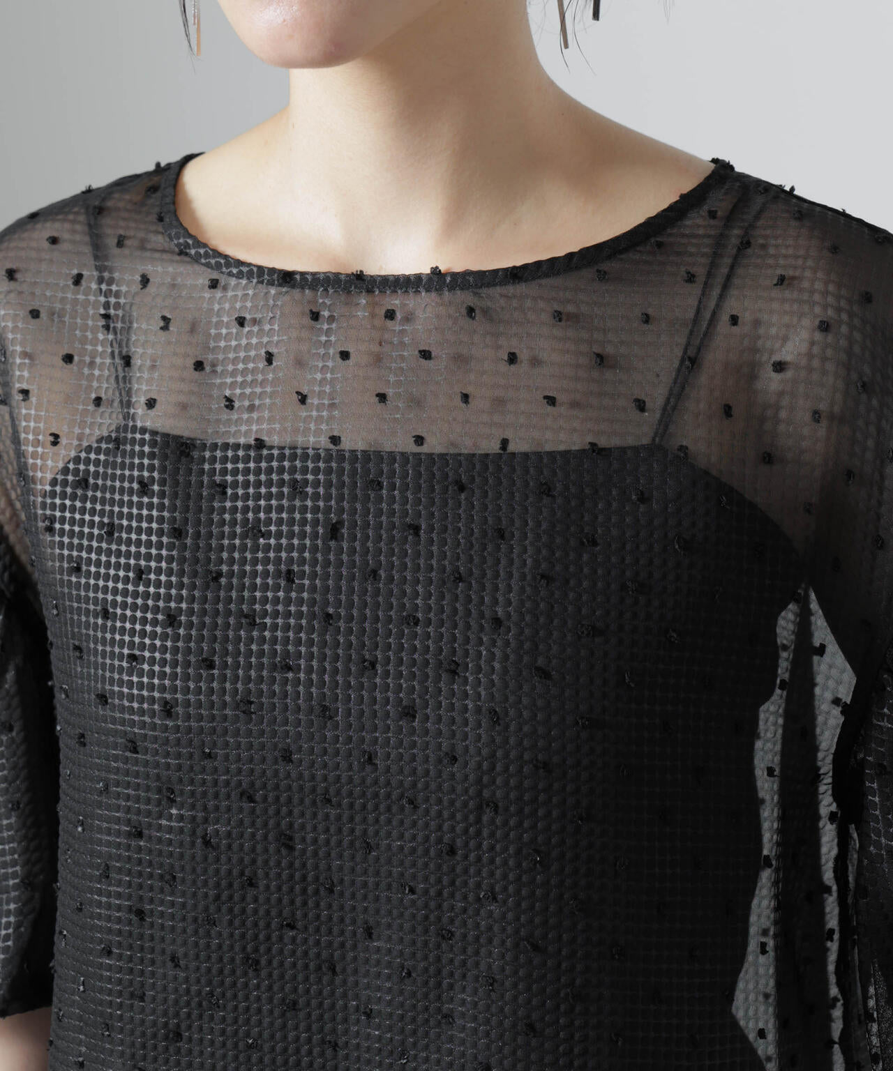 troisiemechaco/SEER PUFFY JAQUARD ブラウス 6716221002