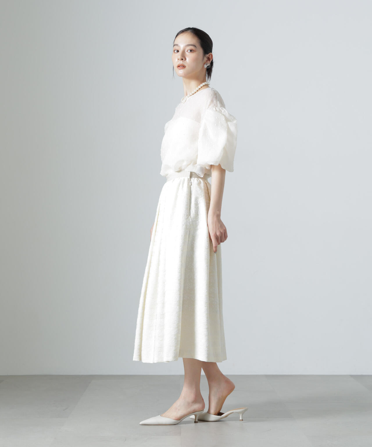 troisiemechaco/SEER PUFFY JAQUARD ブラウス 6716221002
