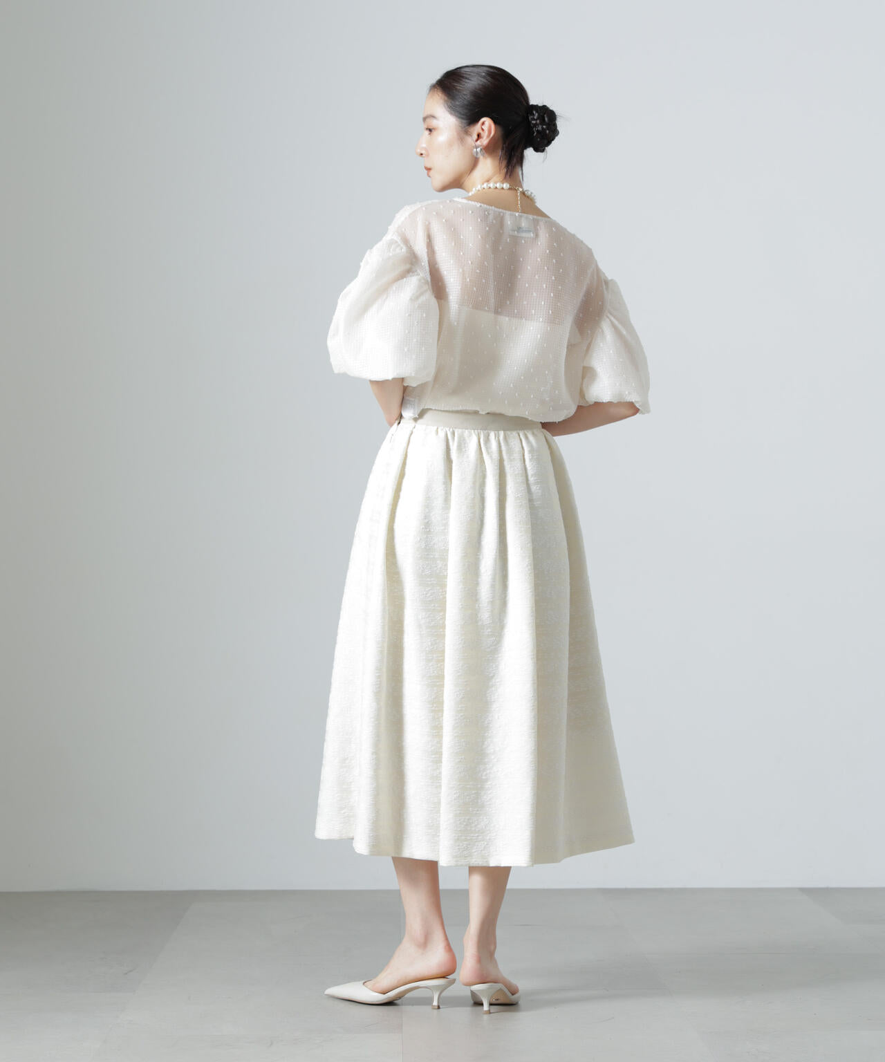 troisiemechaco/SEER PUFFY JAQUARD ブラウス 6716221002