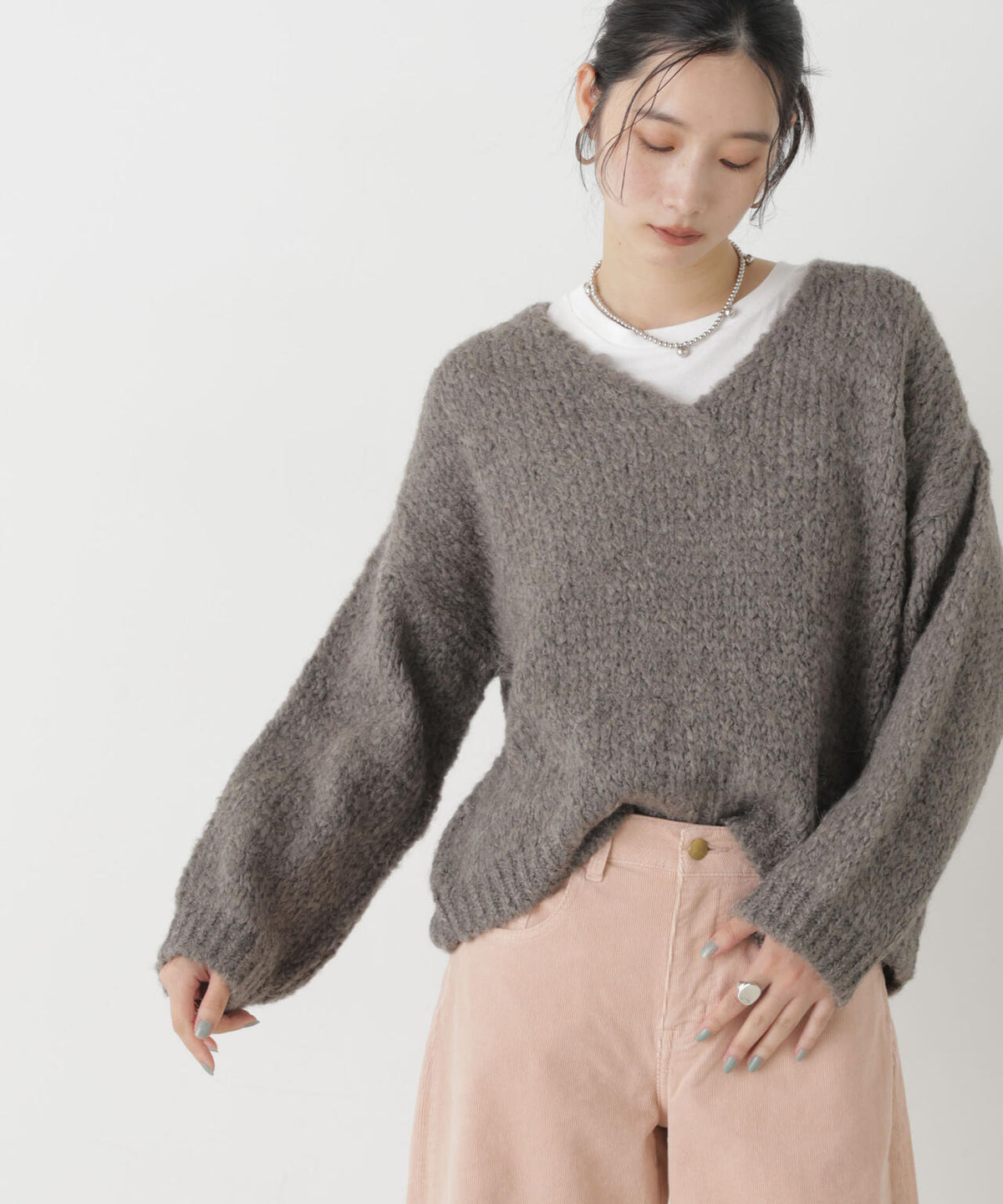 TRICOTS JEAN MARC/Vネックプルオーバー 6716222001