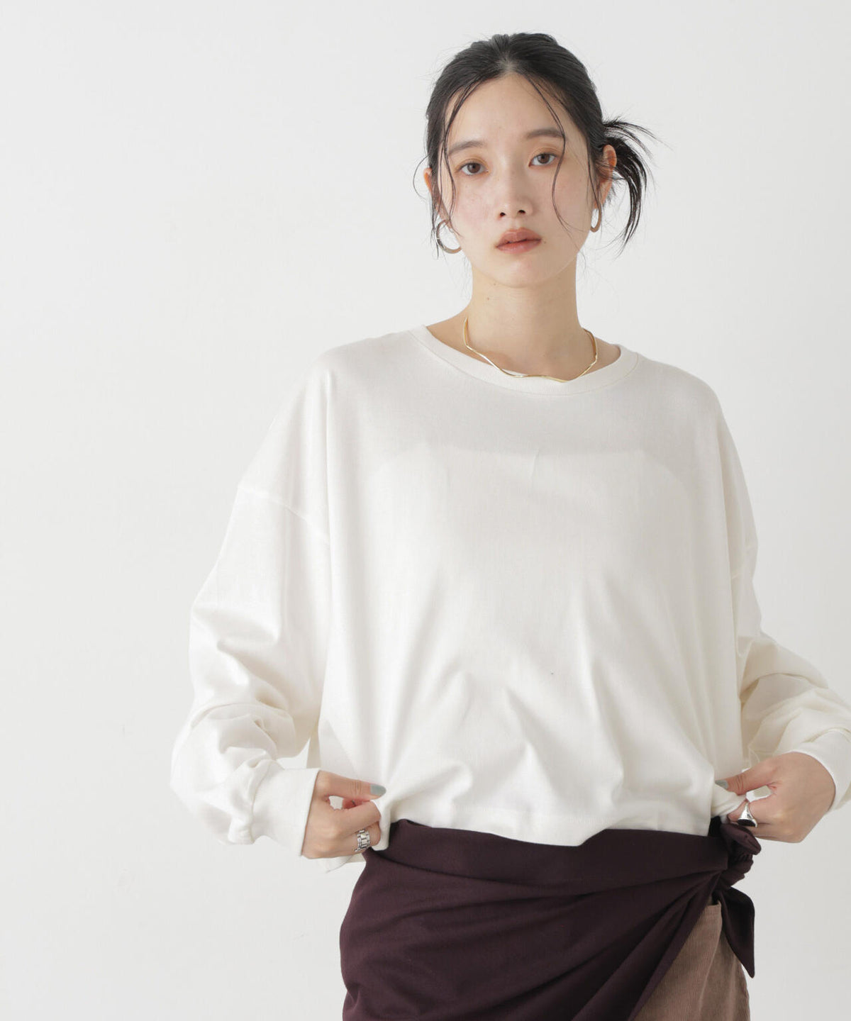 Hanes/1P SHIRO for HER クロップドワイドT 6716223009