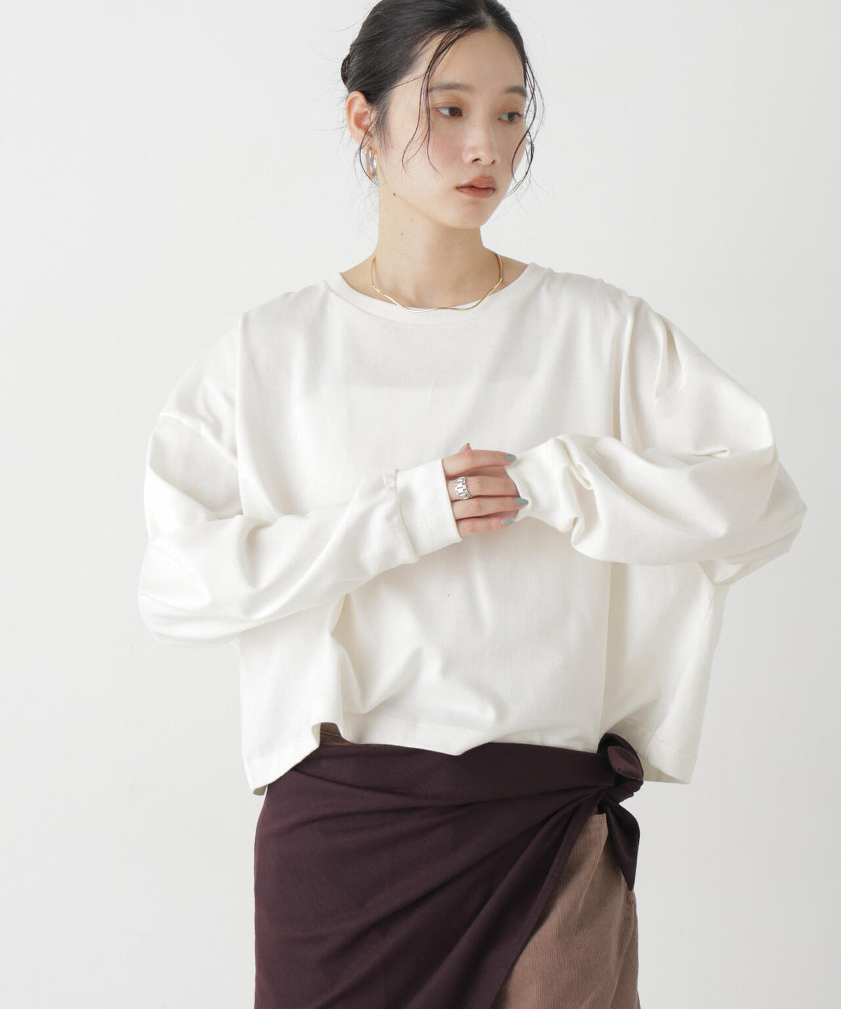 Hanes/1P SHIRO for HER クロップドワイドT 6716223009