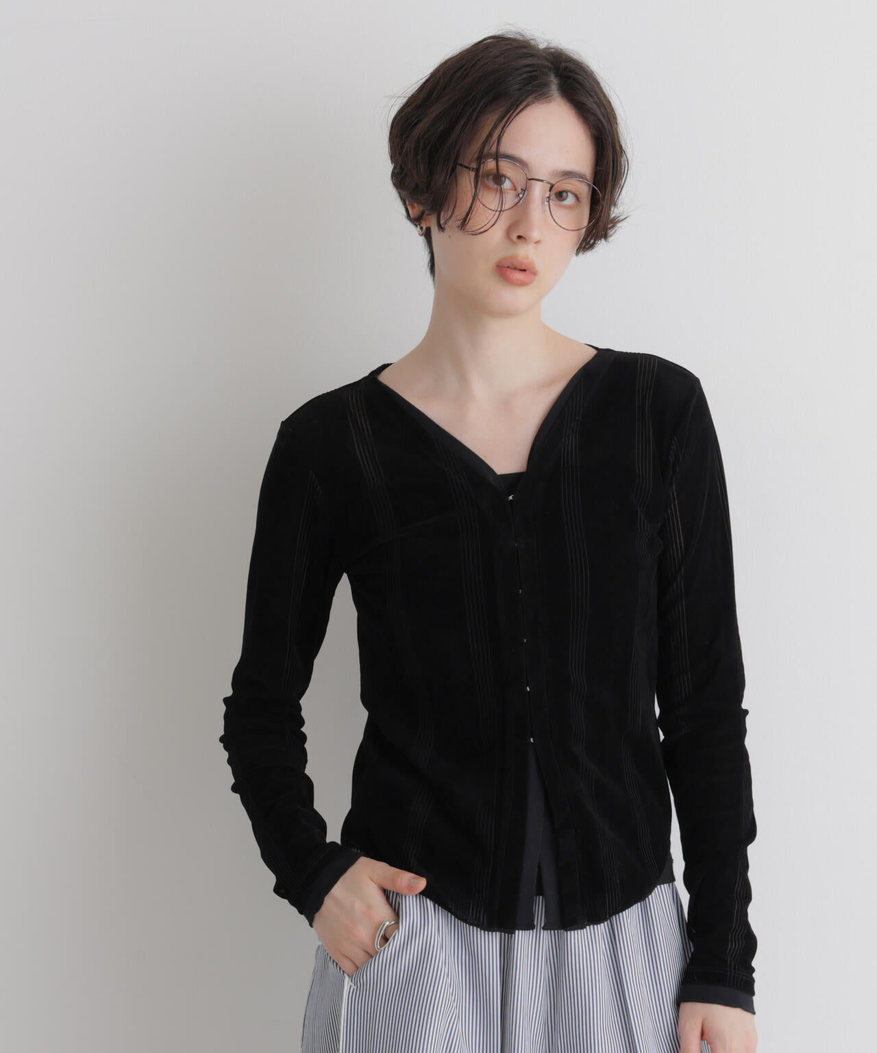 Robert P. Miller/別注 フロッキーメッシュカーデ 6716223012