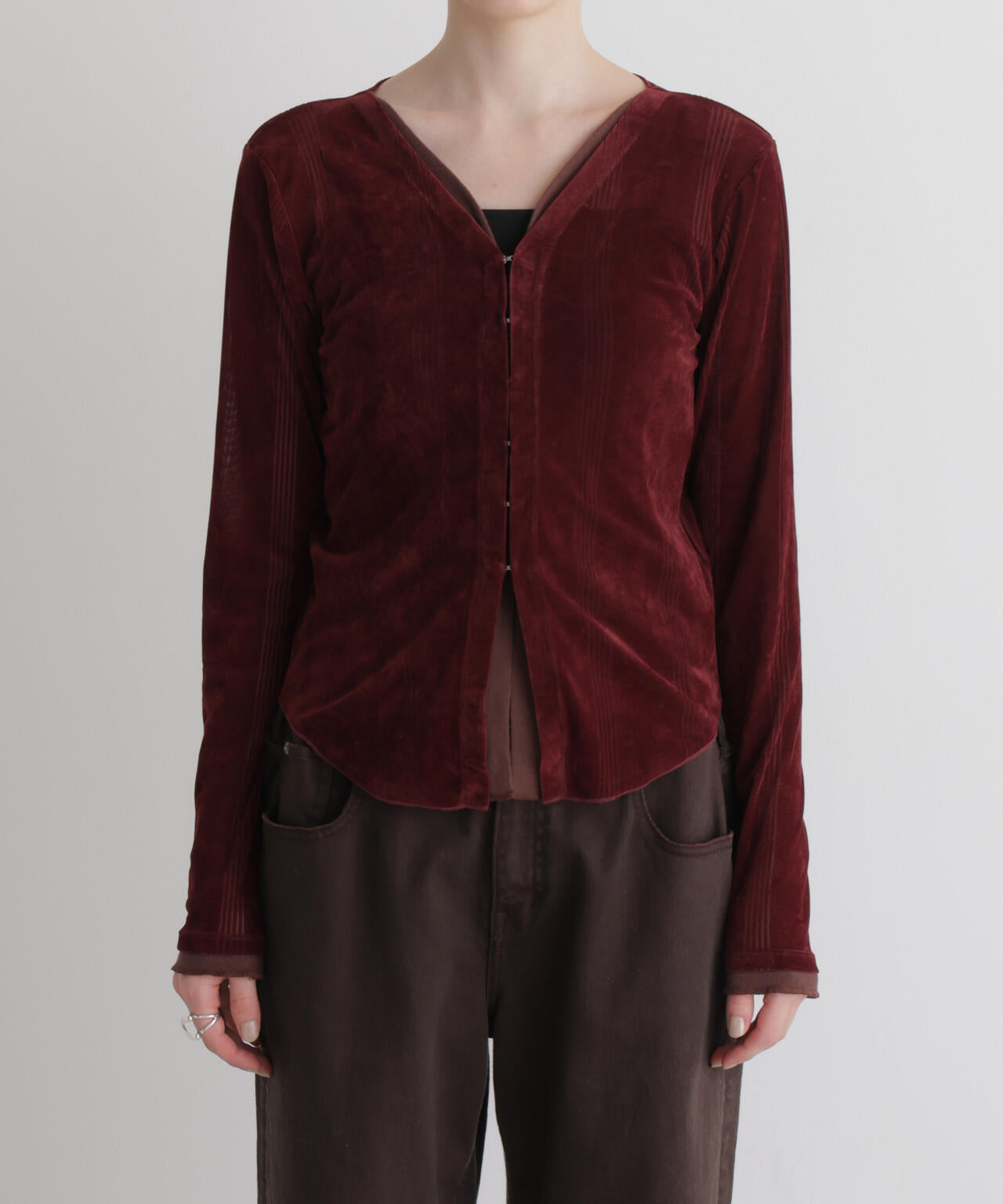 Robert P. Miller/別注 フロッキーメッシュカーデ 6716223012