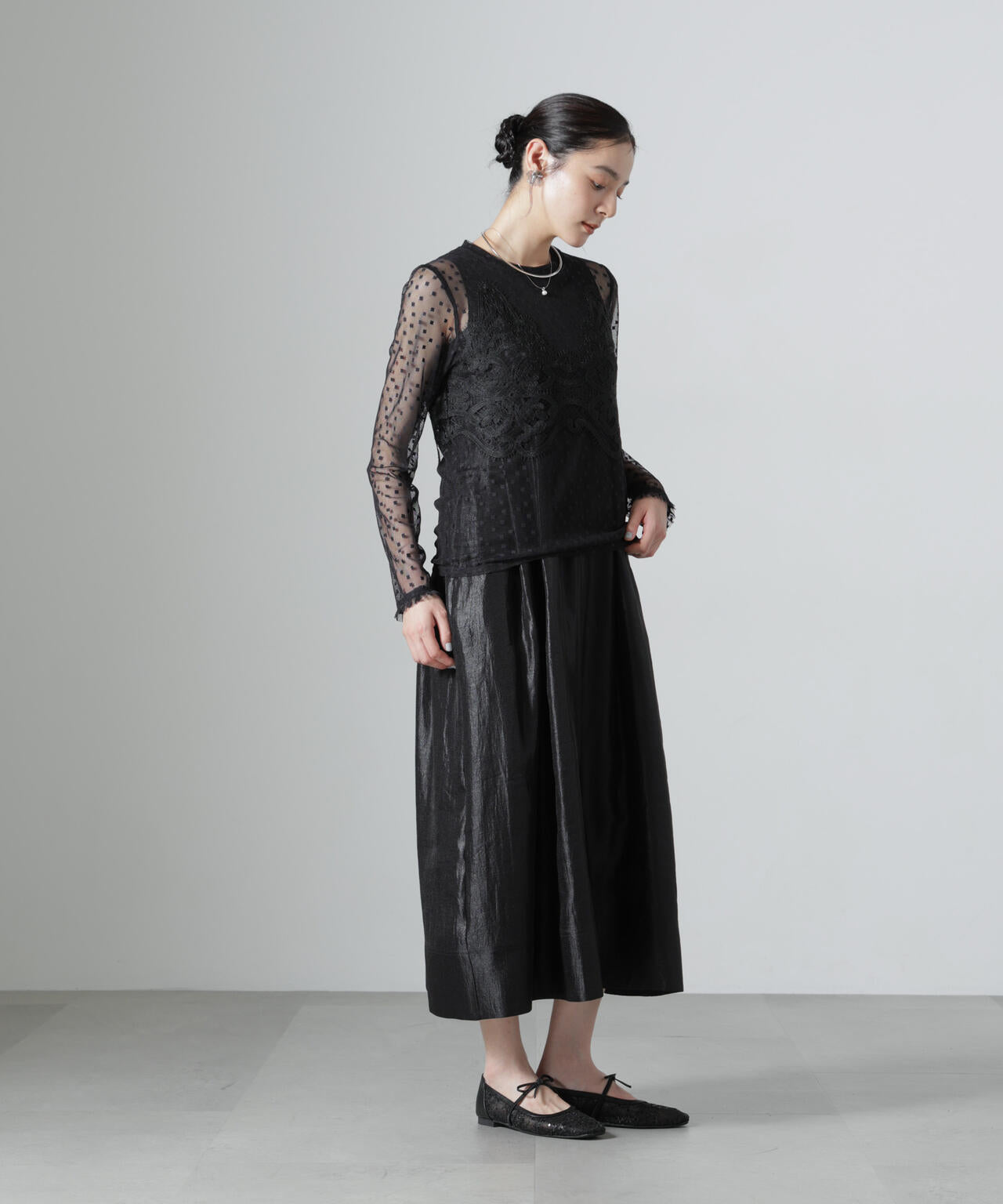 troisiemechaco/DOT×TULLE LACE トップス 6716223038