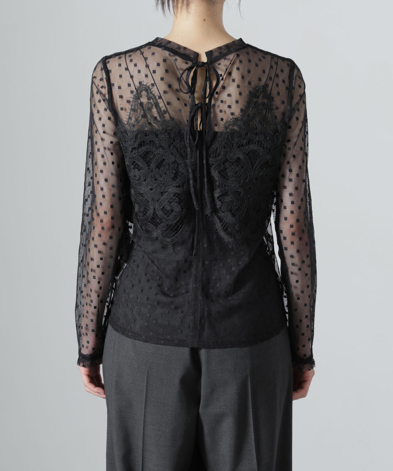 troisiemechaco/DOT×TULLE LACE トップス 6716223038