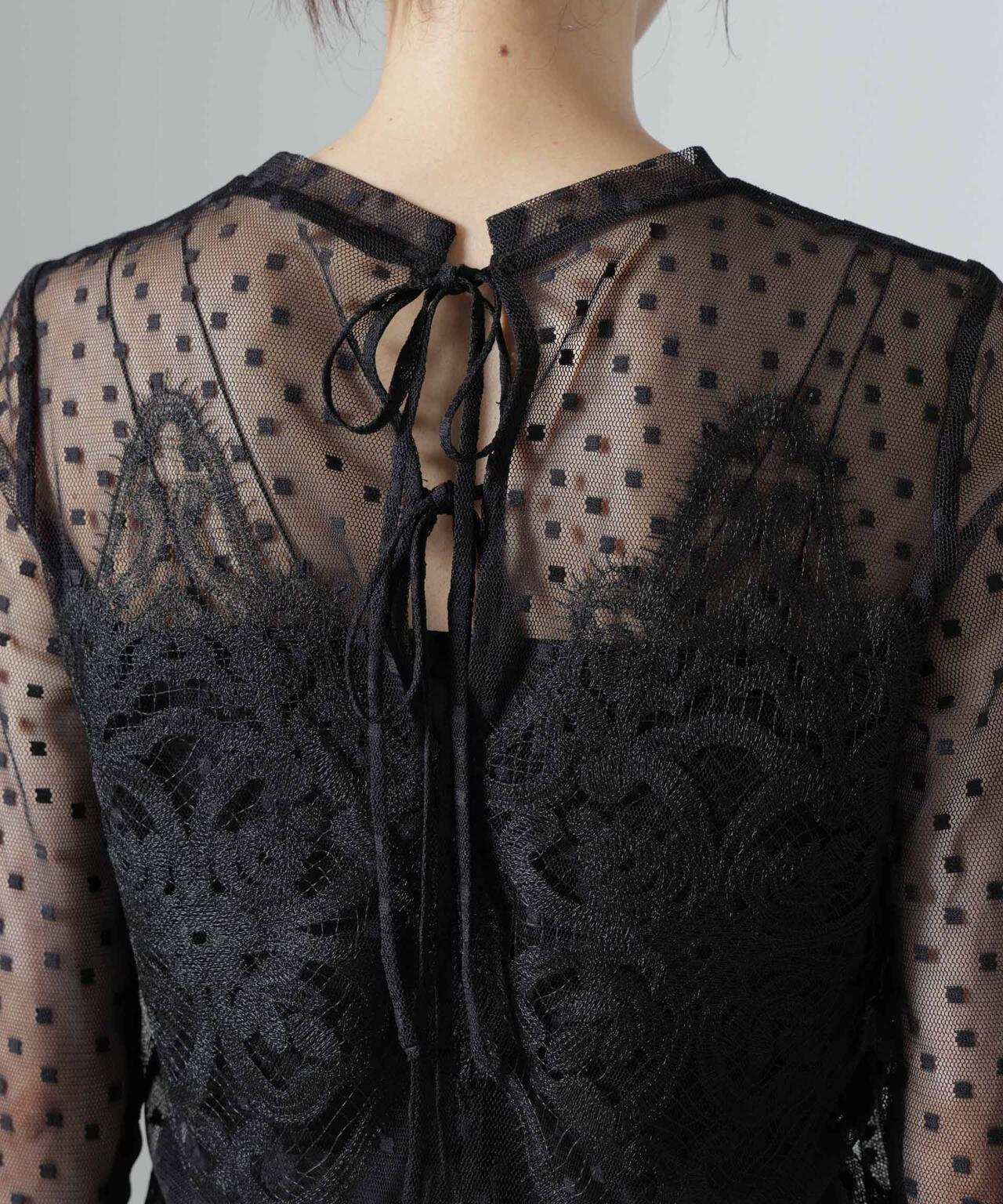 troisiemechaco/DOT×TULLE LACE トップス 6716223038