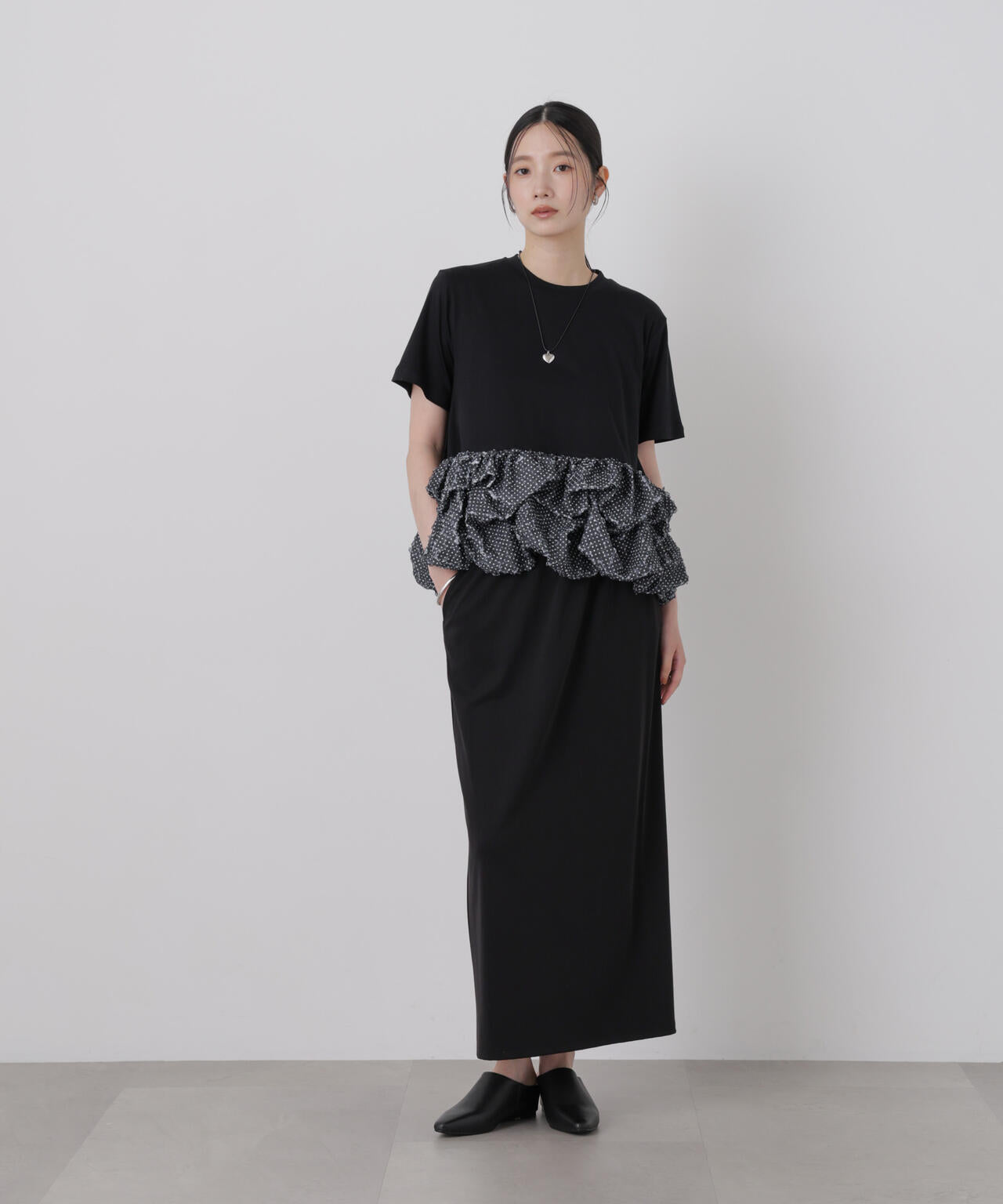 troisiemechaco/DOT TULLE LACE×JERSEY トップス 6716224007