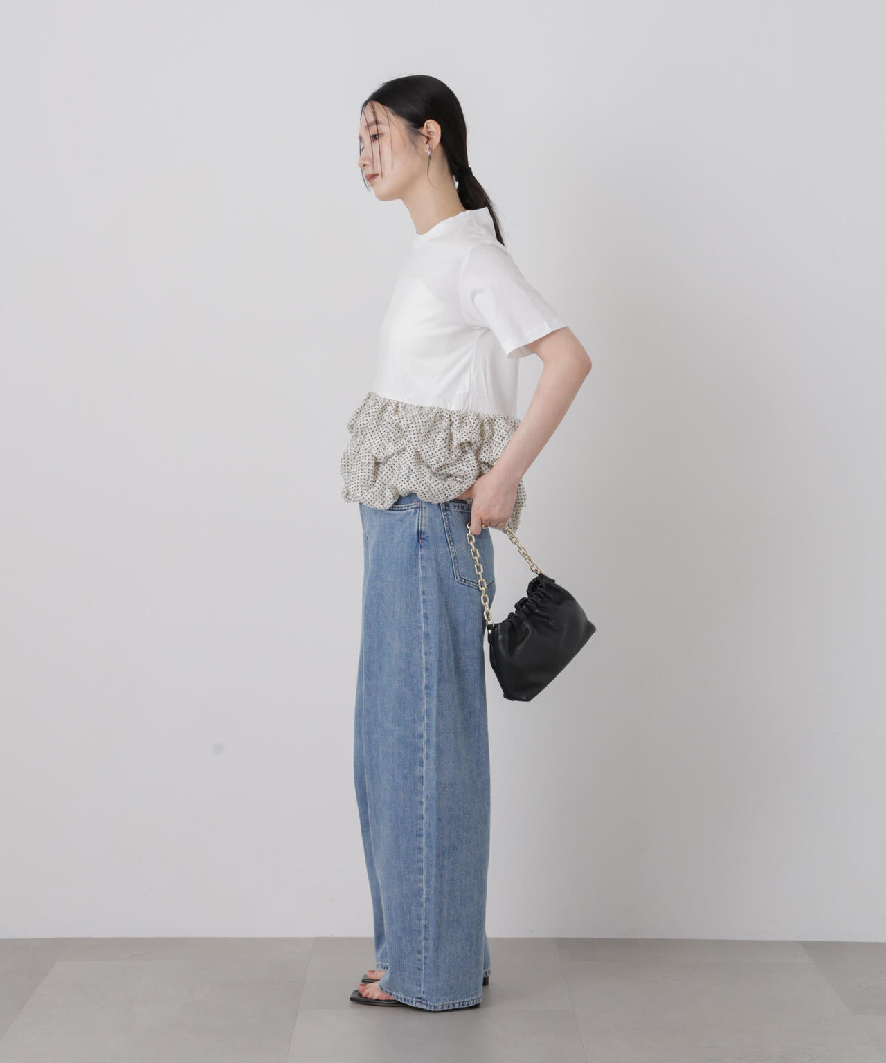 troisiemechaco/DOT TULLE LACE×JERSEY トップス 6716224007