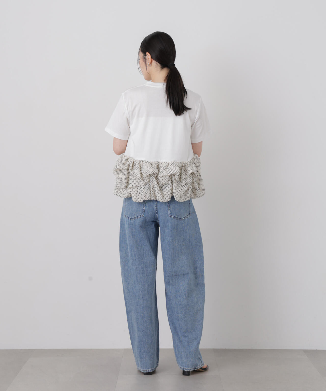 troisiemechaco/DOT TULLE LACE×JERSEY トップス 6716224007