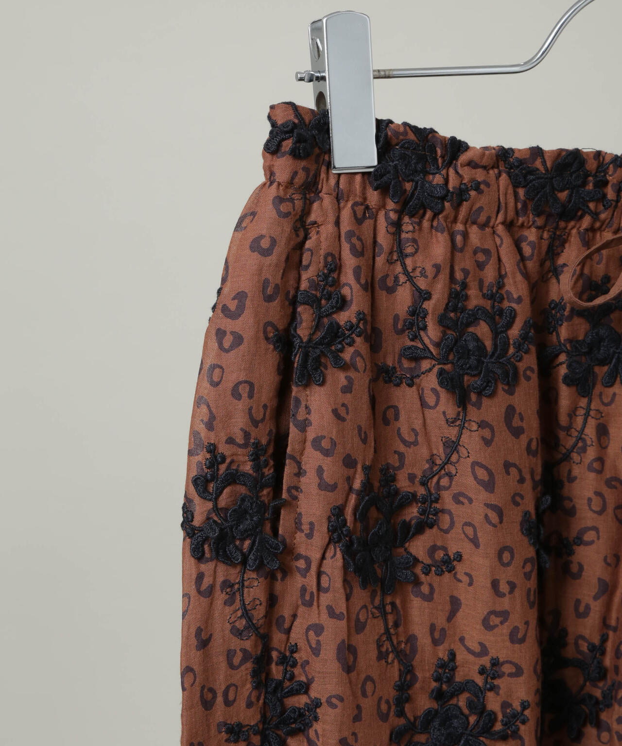 crinkle crinkle crinkle/3D embroidery leopard pants(セットアップ可)