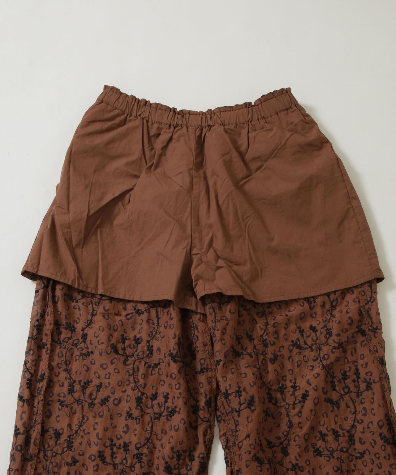 crinkle crinkle crinkle/3D embroidery leopard pants(セットアップ可)