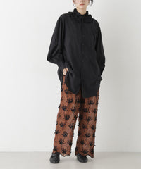 crinkle crinkle crinkle/3D embroidery leopard pants(セットアップ可)