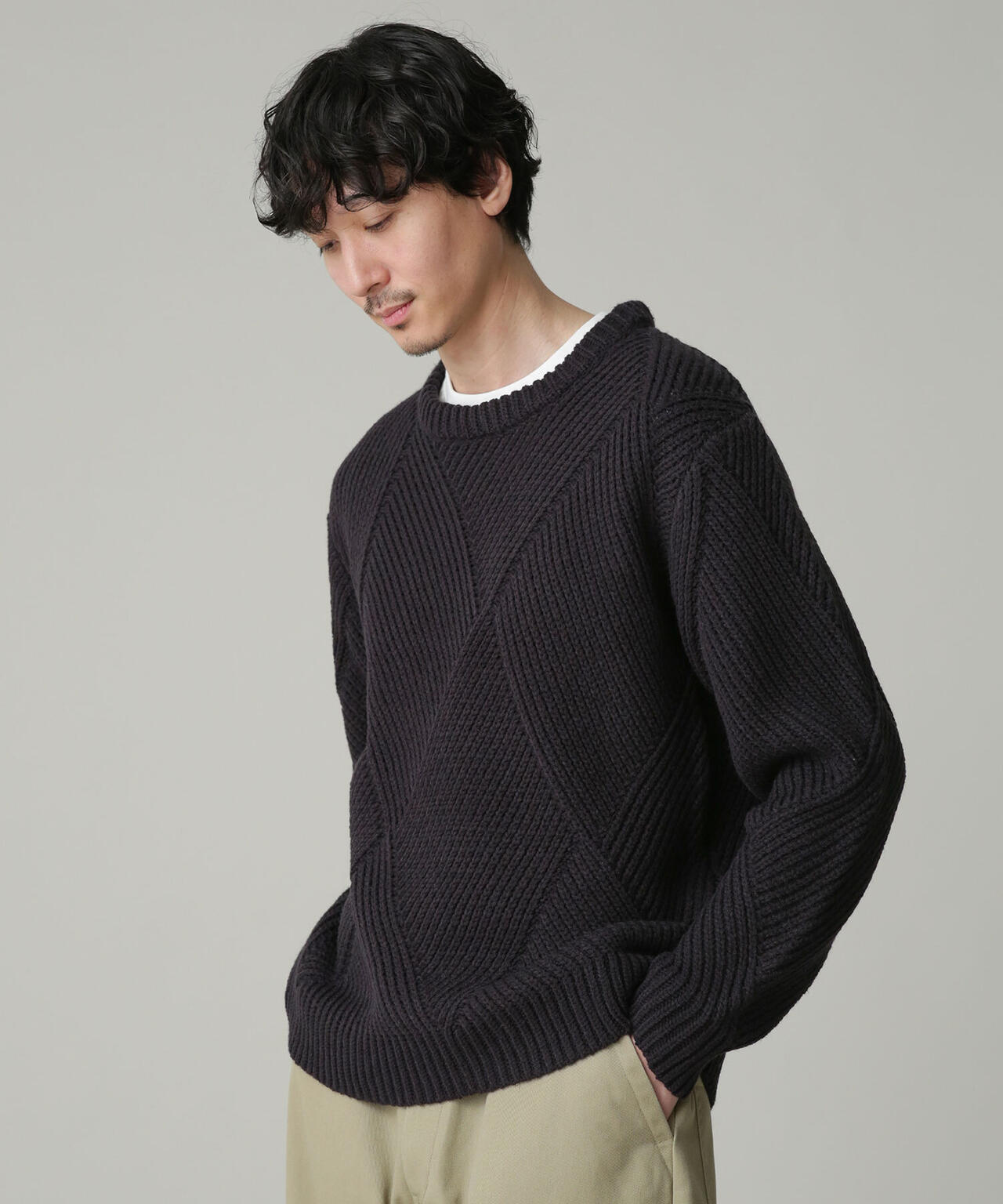 LB.04/ビッグダイヤ柄ジャガードニット 6723122204