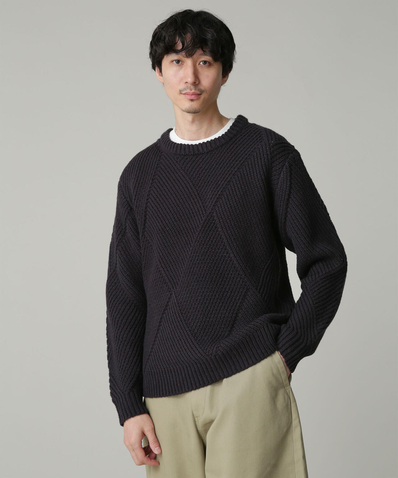 LB.04/ビッグダイヤ柄ジャガードニット 6723122204