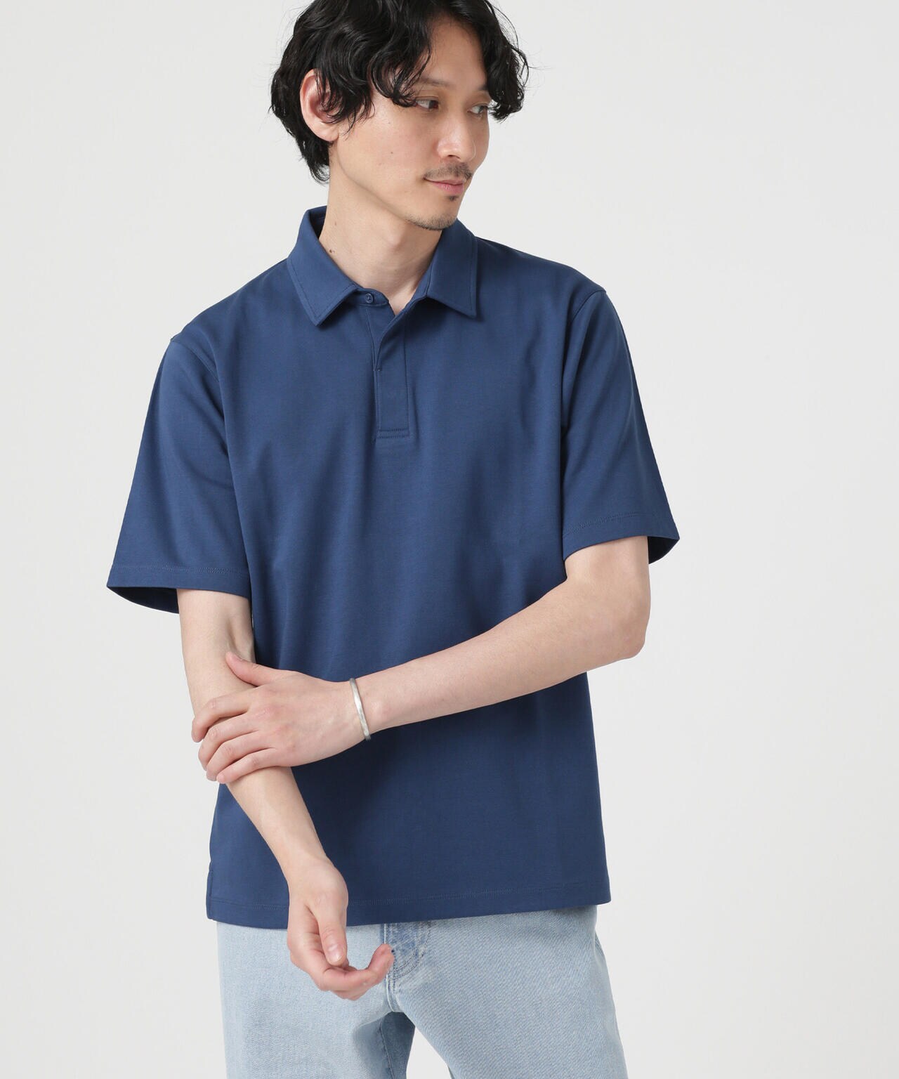 LEONARD◆ポロシャツ/44/ポリエステル/BLU/総柄/0598541// オールオーバースイッチショートスリーブポロシャツ – 買えるLEON
