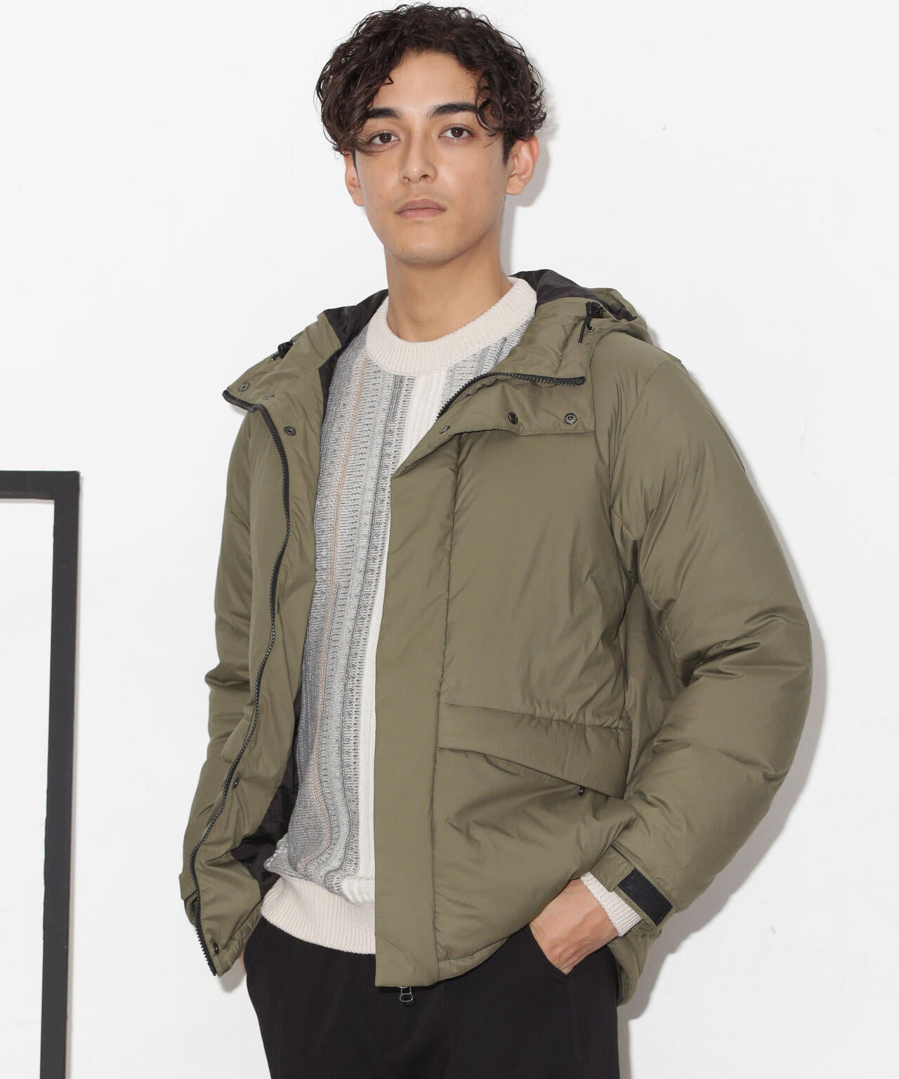 河田フェザーアーバンダウンセミロングジャケット 