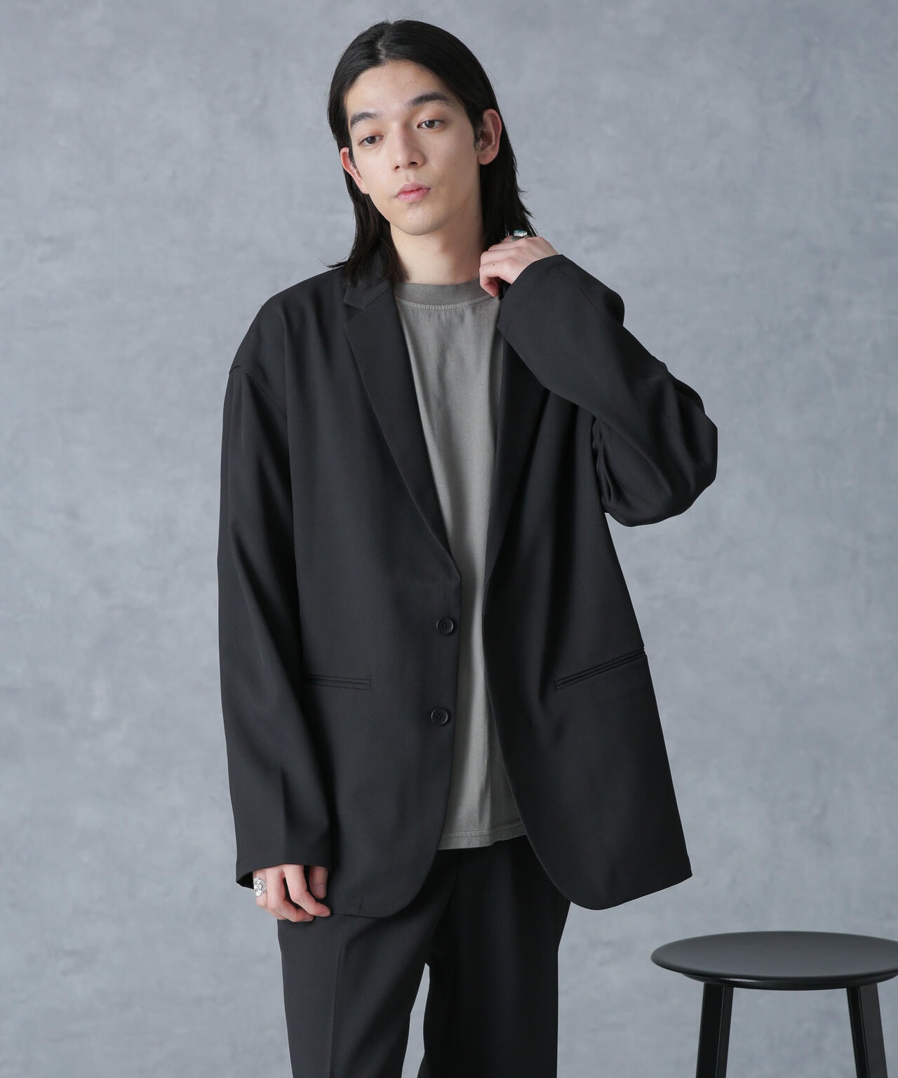 ストレッチツイルワイドジャケット(セットアップ可) 6724116204