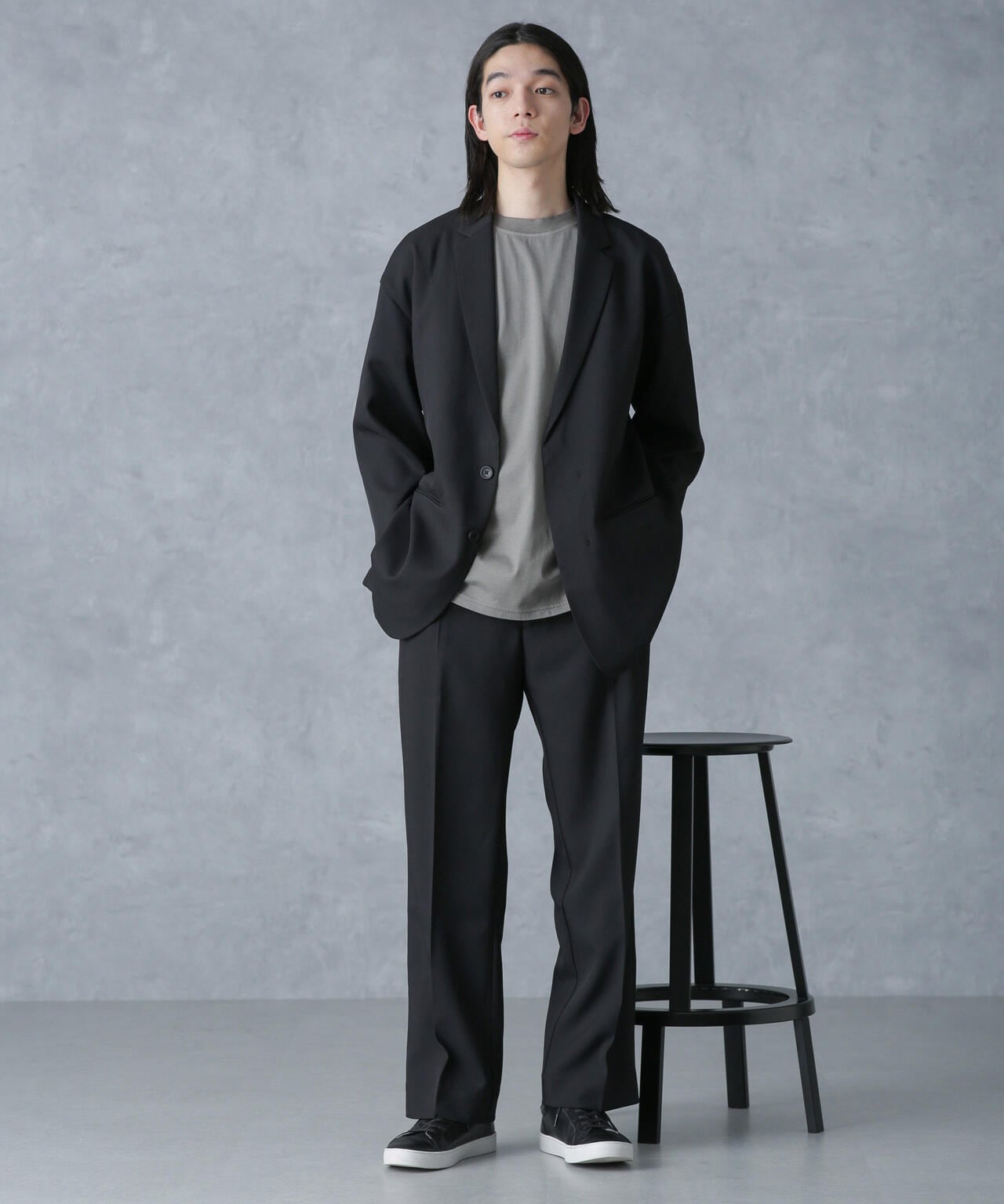 ストレッチツイルワイドジャケット(セットアップ可) 6724116204