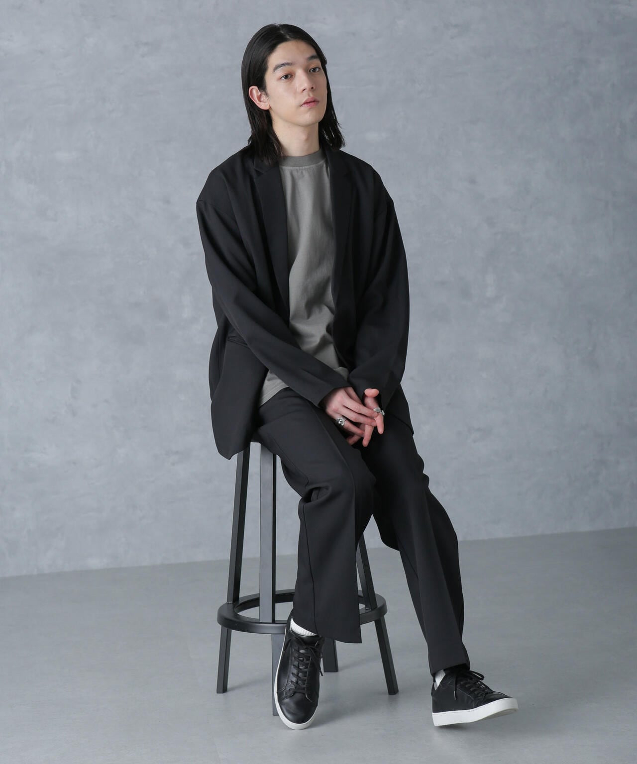 ストレッチツイルワイドジャケット(セットアップ可) 6724116204