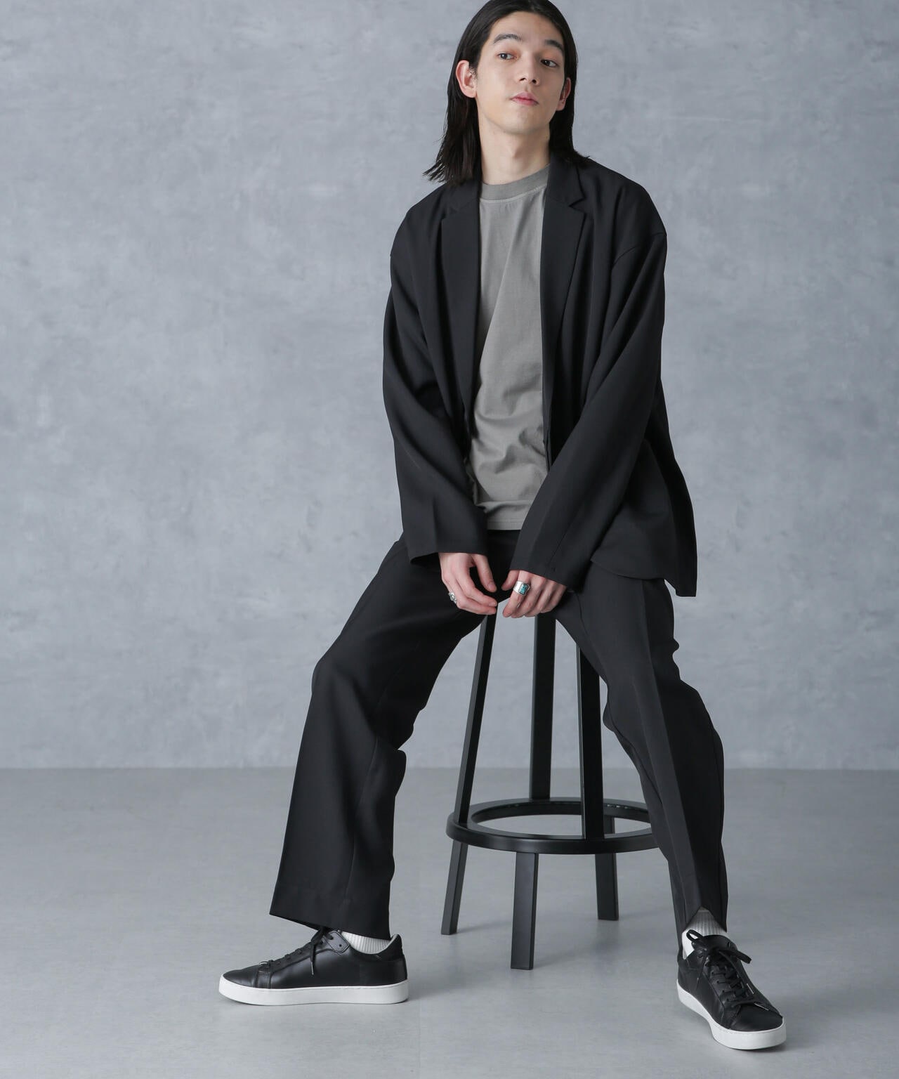 ストレッチツイルワイドジャケット(セットアップ可) 6724116204