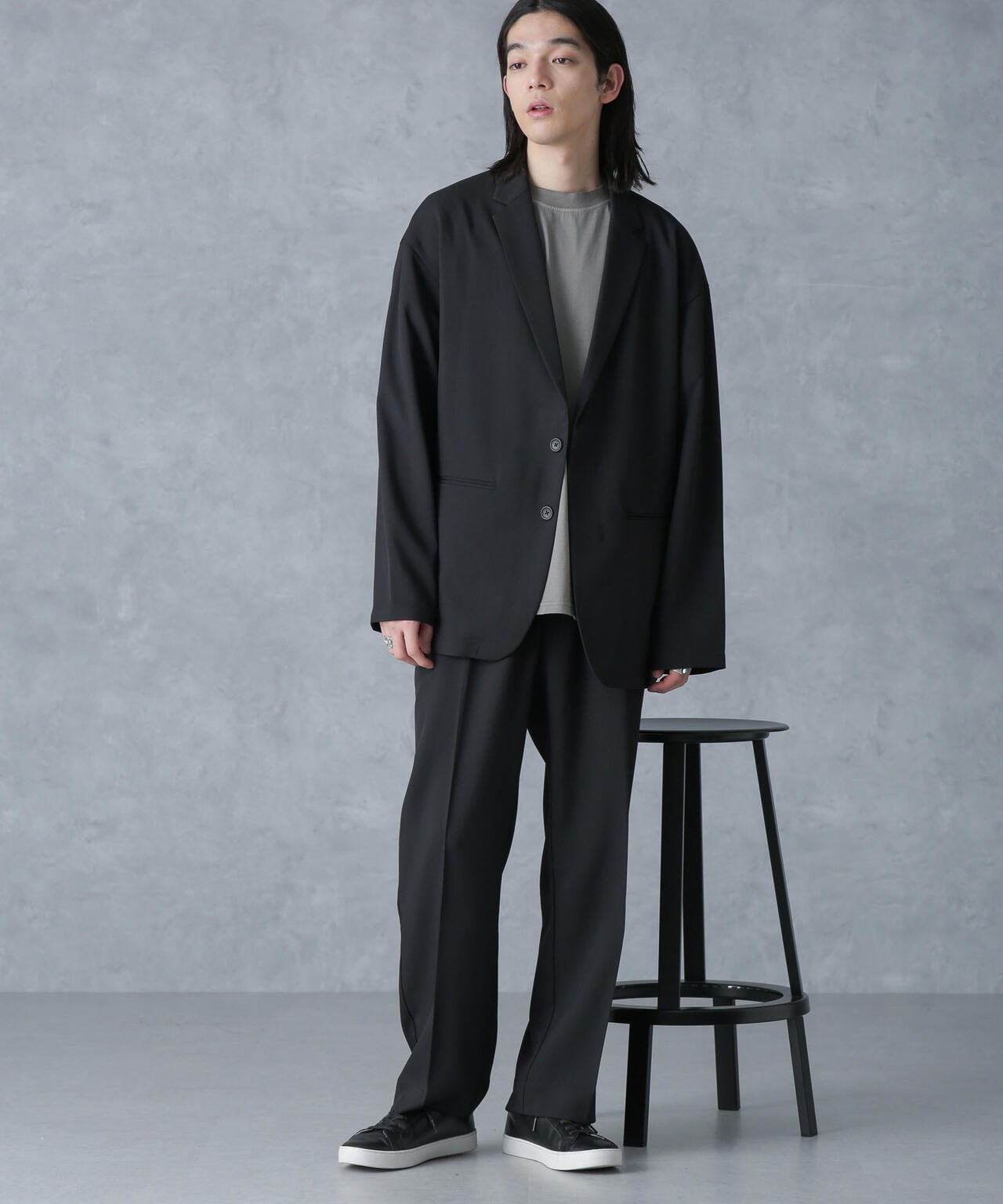 ストレッチツイルワイドジャケット(セットアップ可) 6724116204